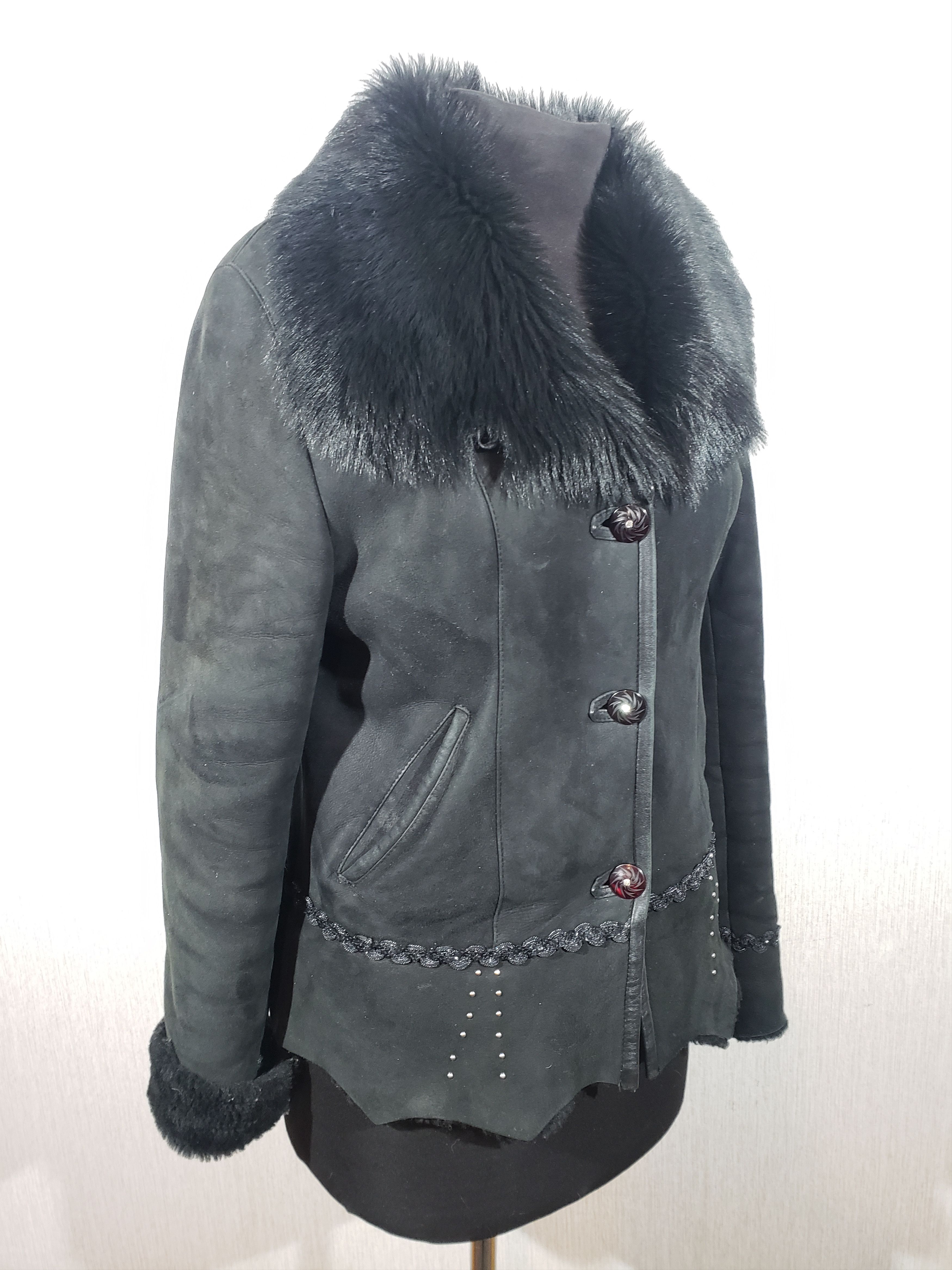 Other Stylish black sheepskin coat. Size M / US 6-8 / IT 42-44 - 3 Thumbnail