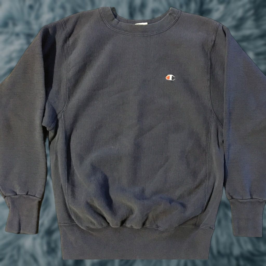 Champion VINTAGE Champion Reverse Weave Hoodie M USA Navy Blue 80s Grunge Track & Field Basketball School PE Men M Size US M / EU 48-50 / 2 - 1 Thumbnail
