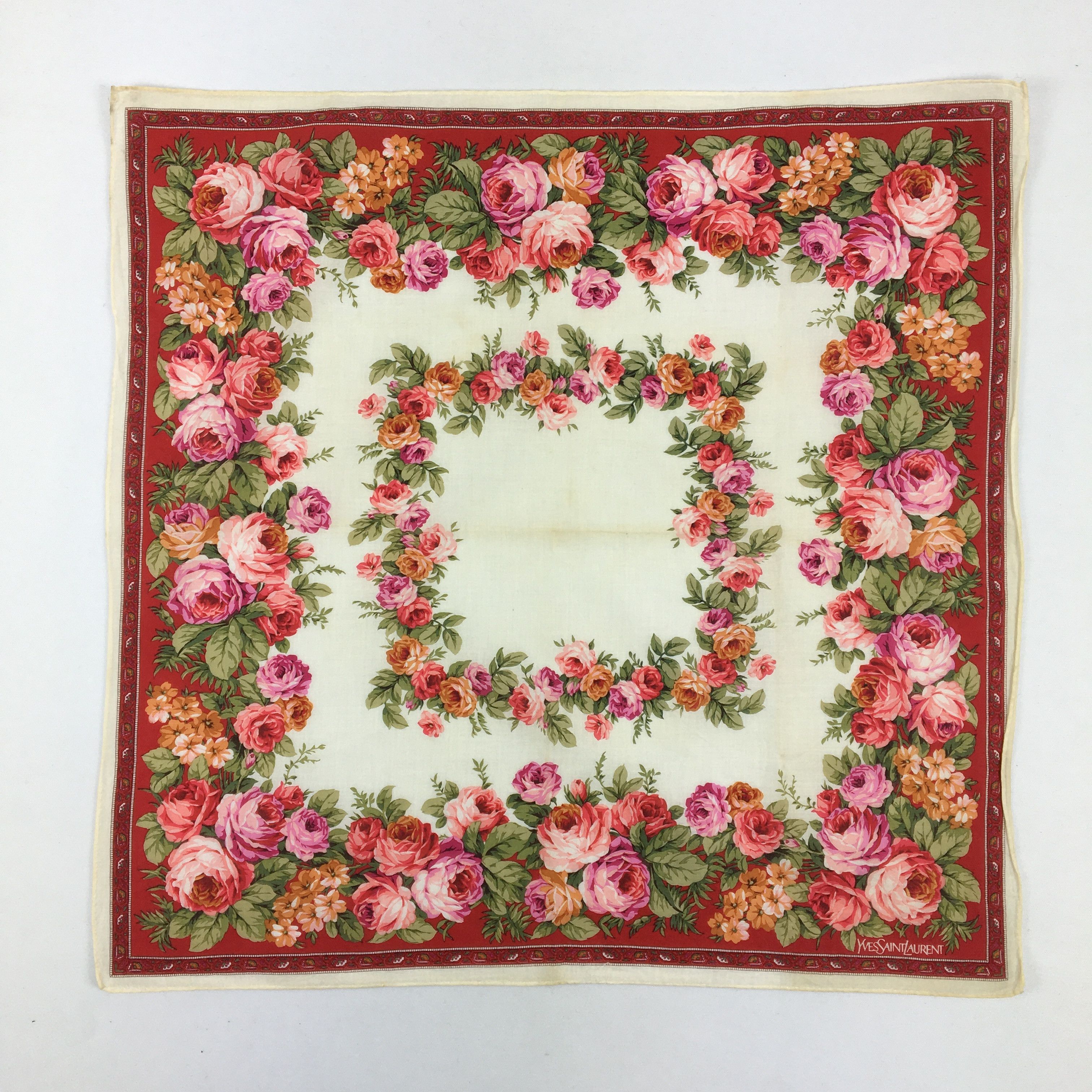 Japanese Brand Yves Saint Laurent YSL Handkerchief Neckerchief Bandana Size ONE SIZE - 1 Thumbnail