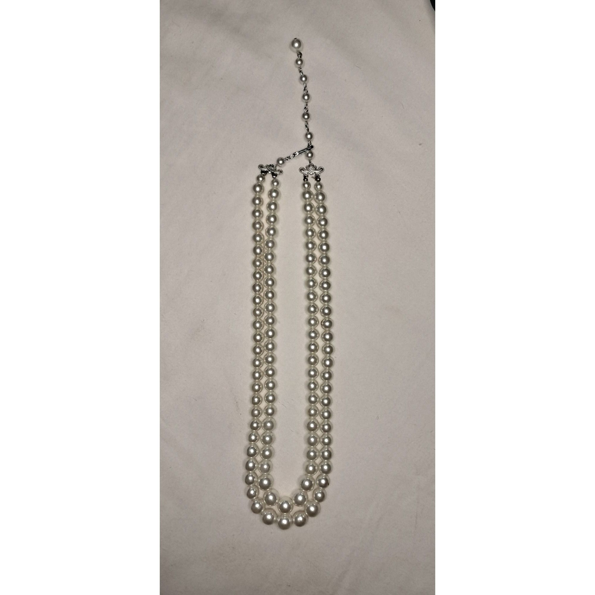 Vintage Vintage Double Strand Faux Pearl Necklace Eggshell Off White Size ONE SIZE - 8 Thumbnail