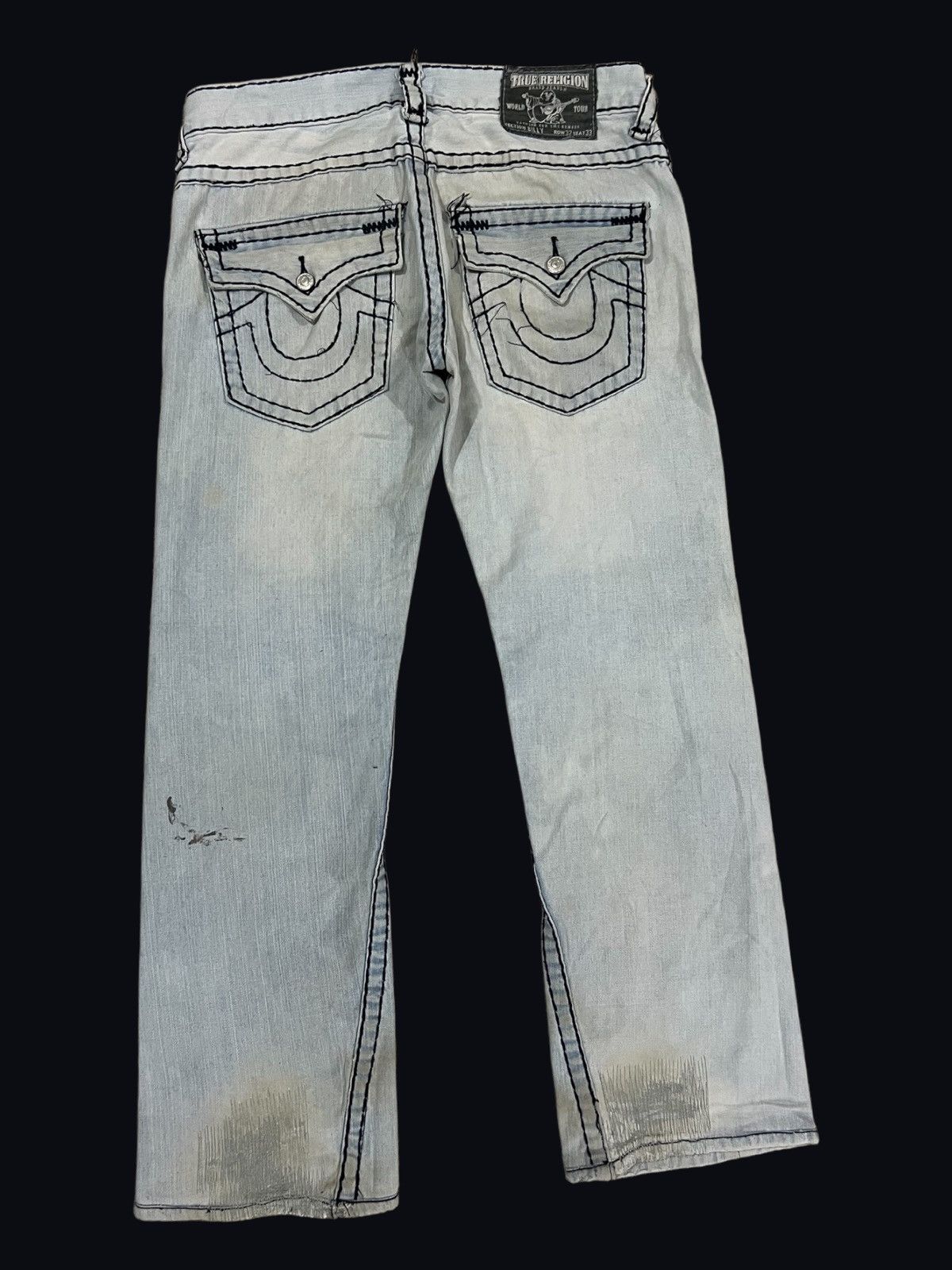 Ed Hardy Y2K True Religion Billy Super T Distressed Baggy Jeans Denim Size US 32 / EU 48 - 2 Thumbnail