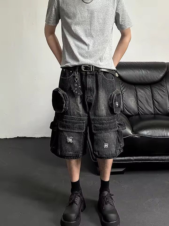 Other Cargo Punk Baggy Streetwear Denim Y2K Shorts Jorts Size US 30 / EU 46 - 2 Thumbnail