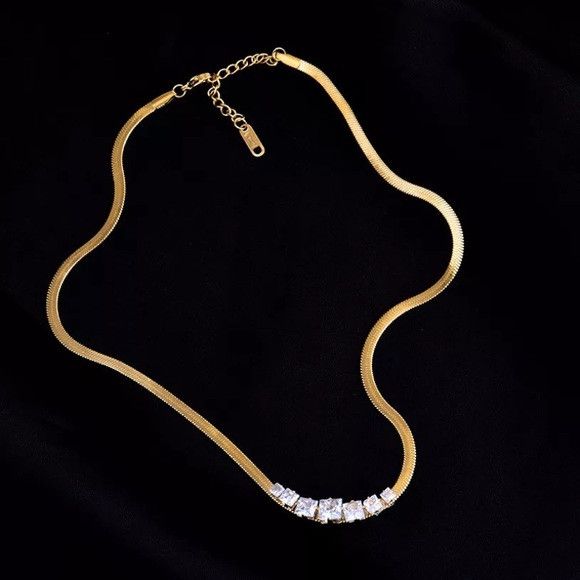 Other 316L Stainless Steel Embedded Zircon Snake Necklace Size ONE SIZE - 1 Thumbnail