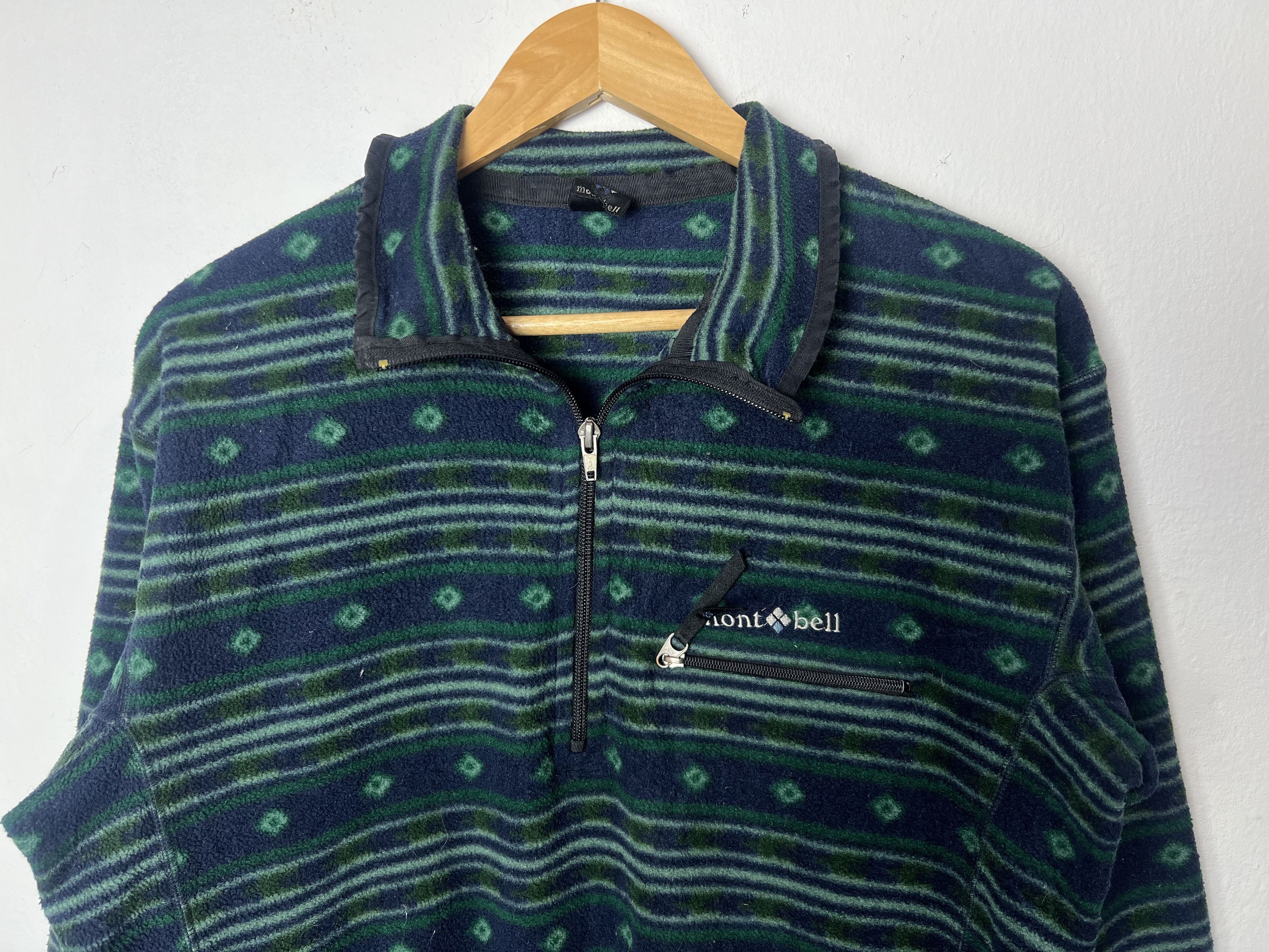 Montbell Vintage Montbell Patterned Fleece Pullover Jacket Size US M / EU 48-50 / 2 - 3 Thumbnail