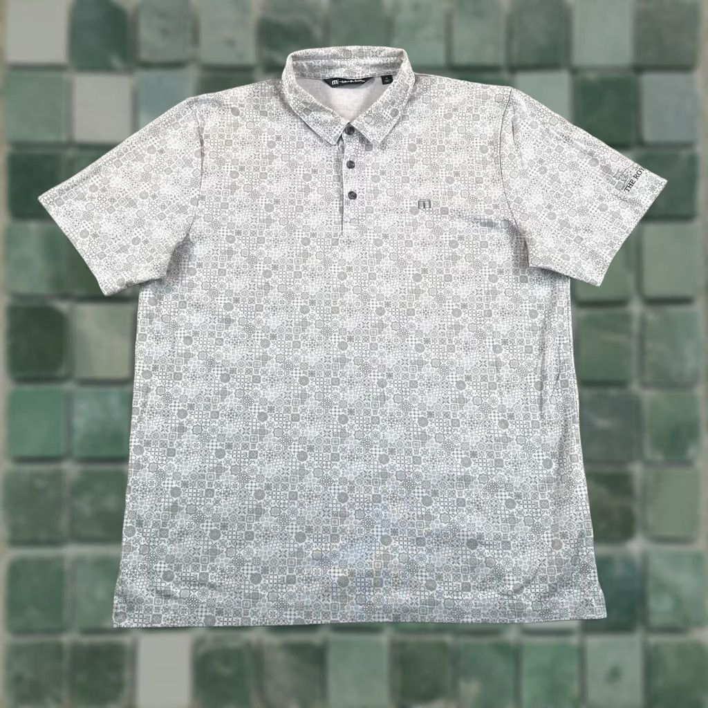 TravisMathew Travis Mathew Polo Shirt Men XL Gray Geometric Logo Short Sleeve Collared Button Polo NWOT Beach Golf Travel Casual Activewear Size US XL / EU 56 / 4 - 1 Thumbnail