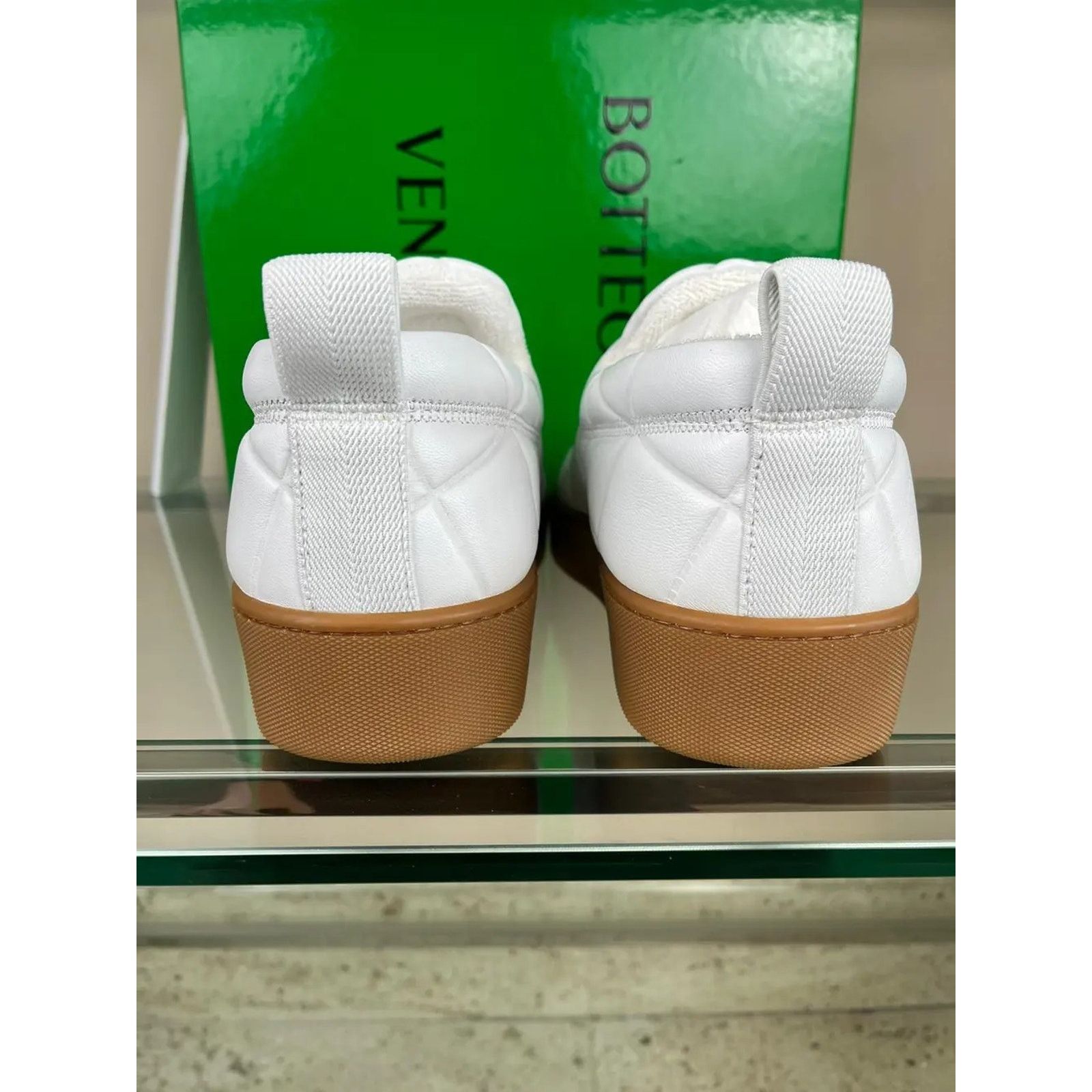 Bottega Veneta o1rshd1 Quilted Nappa Leather Sneakers in White Size US 12 / EU 45 - 7 Thumbnail