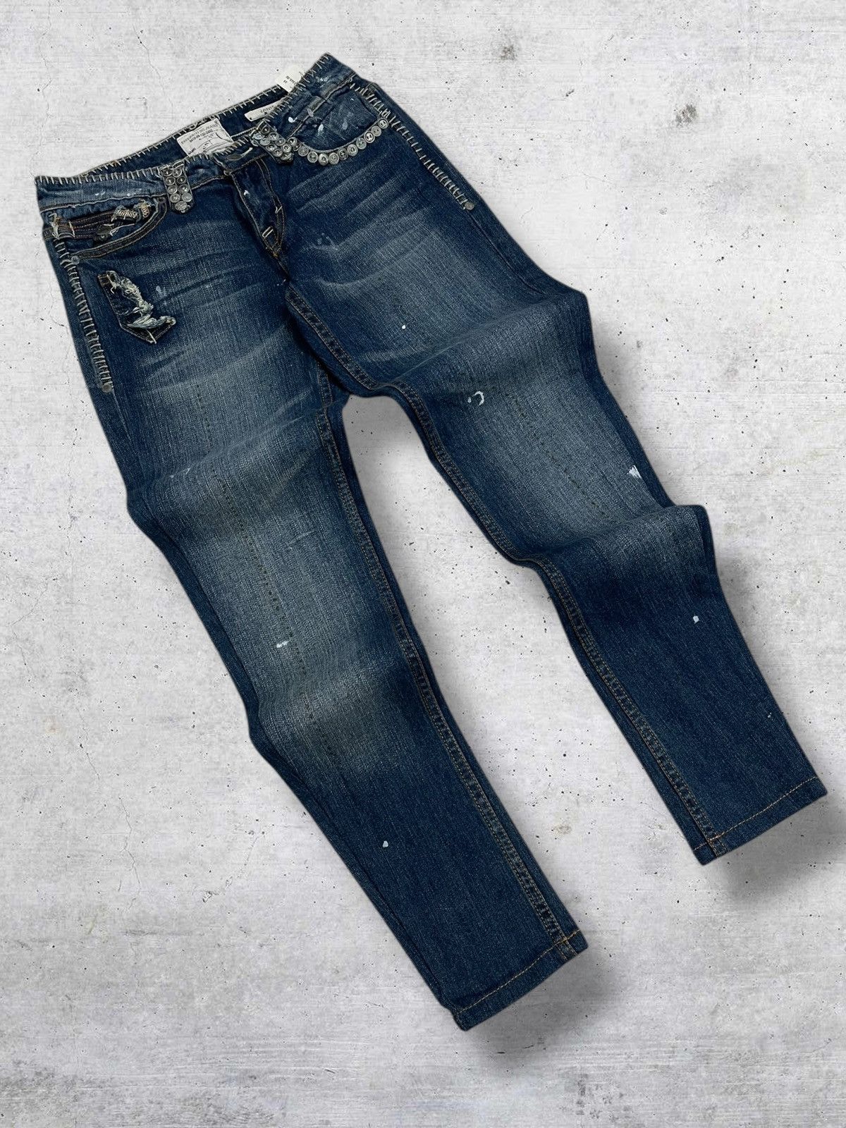 Taverniti VINTAGE TAVERNITI DESIGNER 90S RARE STITCH METAL KUNO DENIM Size US 28 / EU 44 - 2 Thumbnail