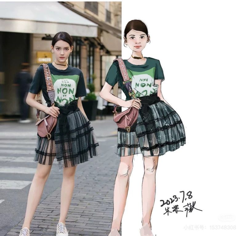 Dior Dior Black polka dot lace stitching plaid skirt with belt Size 25" / US 0 / IT 36 - 9 Thumbnail
