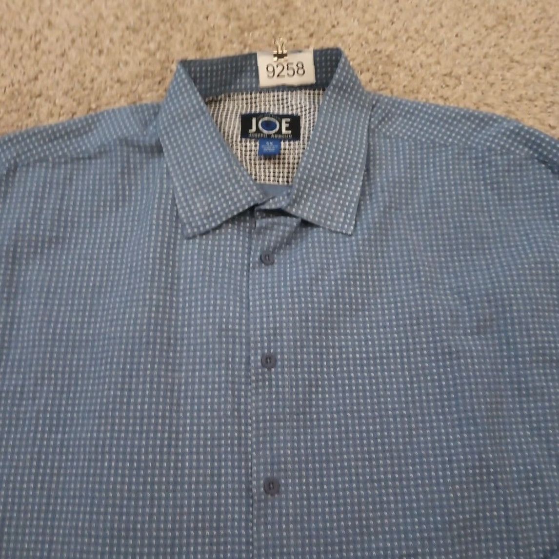 Joseph Abboud Joseph Abboud Shirt Mens Big 2X Blue Geometric Long Sleeve Button-Down Cotton Button-Up Size US XXL / EU 58 / 5 - 3 Thumbnail