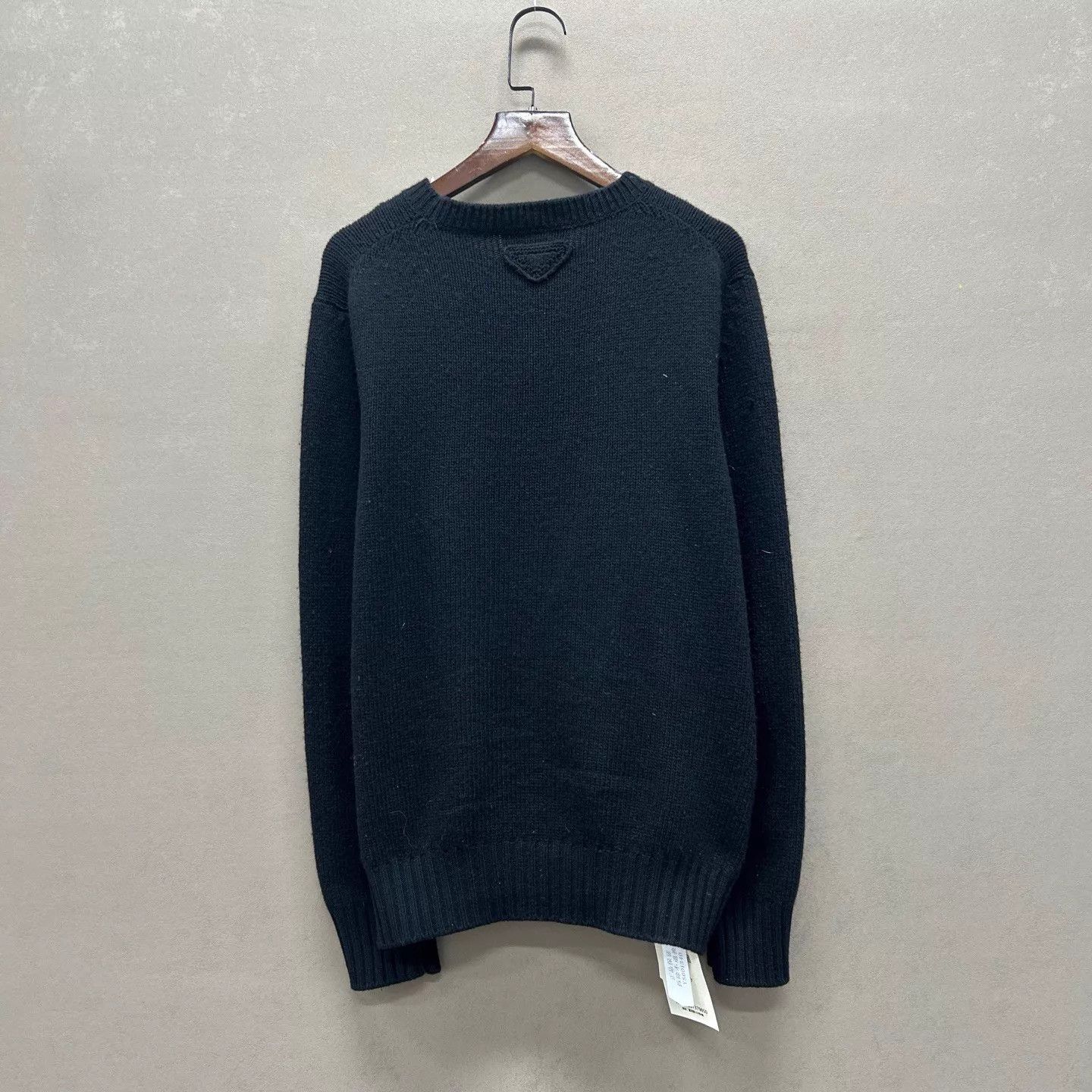 Prada Prada 99 New Black Back Triangle Logo Crewneck Sweater 36 Size XS / US 0-2 / IT 36-38 - 2 Thumbnail