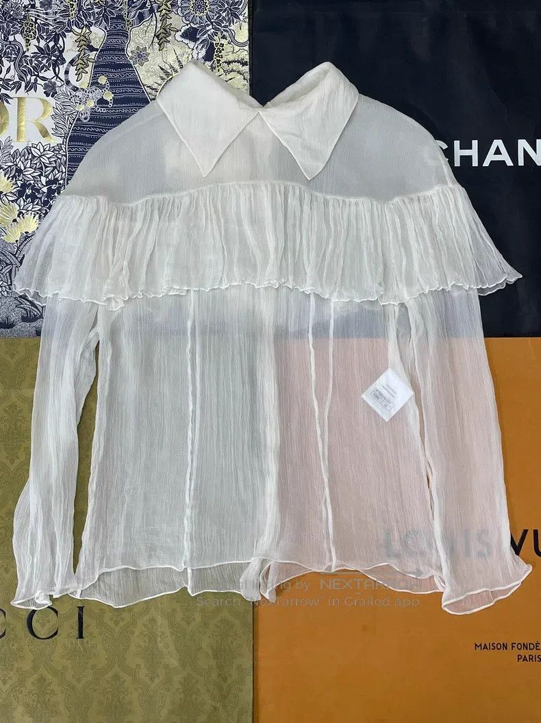 Chanel Chanel White lace silk shirt Size XS / US 0-2 / IT 36-38 - 1 Thumbnail