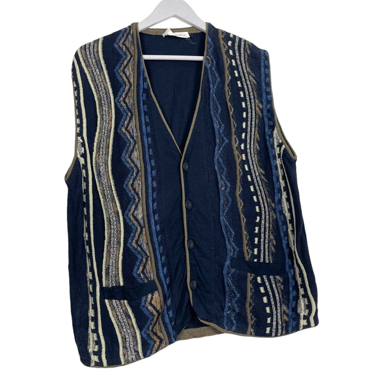Other × Vintage 💥80s BURANA DUE KNIT VEST COOGI STYLE Size US L / EU 52-54 / 3 - 3 Thumbnail