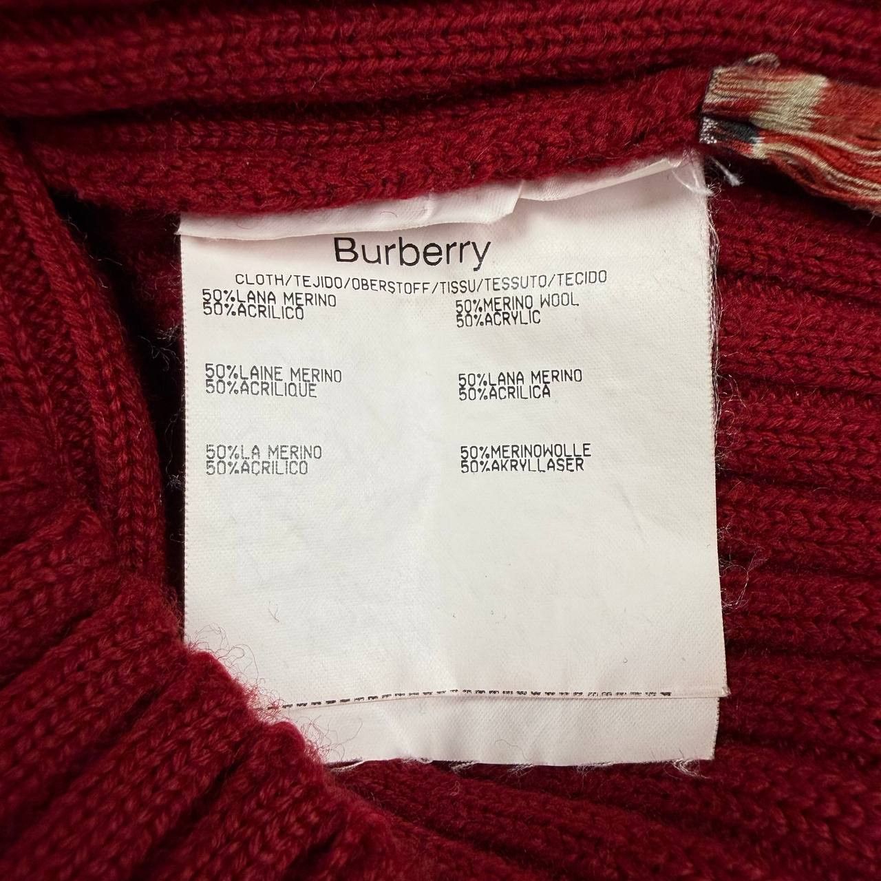 Burberry Burberry Red Knit Ribbed 1/4 Zip Sweater Size XS / US 0-2 / IT 36-38 - 9 Thumbnail