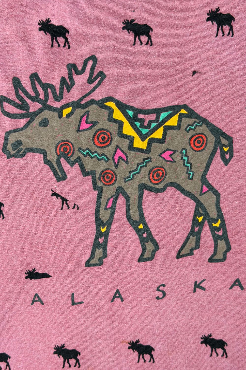 Vintage Vintage 90s Alaska Moose All Over Print T-Shirt USA Single Size US L / EU 52-54 / 3 - 5 Thumbnail