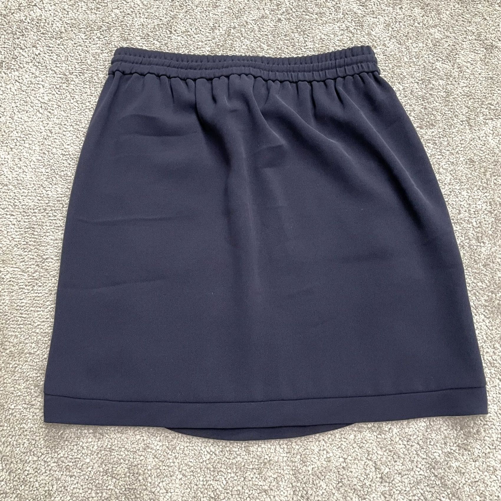 J.Crew J.Crew Skirt Womens 00 Navy Blue Elastic Waist Pockets Knee Length 26x18 Twill Regular Size 24" / US 00 / IT 34 - 2 Thumbnail