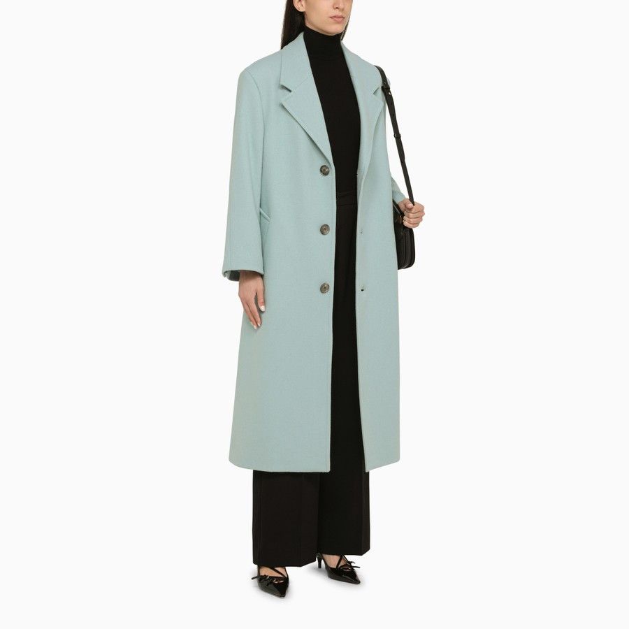 AMI o1d2blof0724 Wool Single-breasted Coat in Aquamarine Size XS / US 0-2 / IT 36-38 - 2 Thumbnail