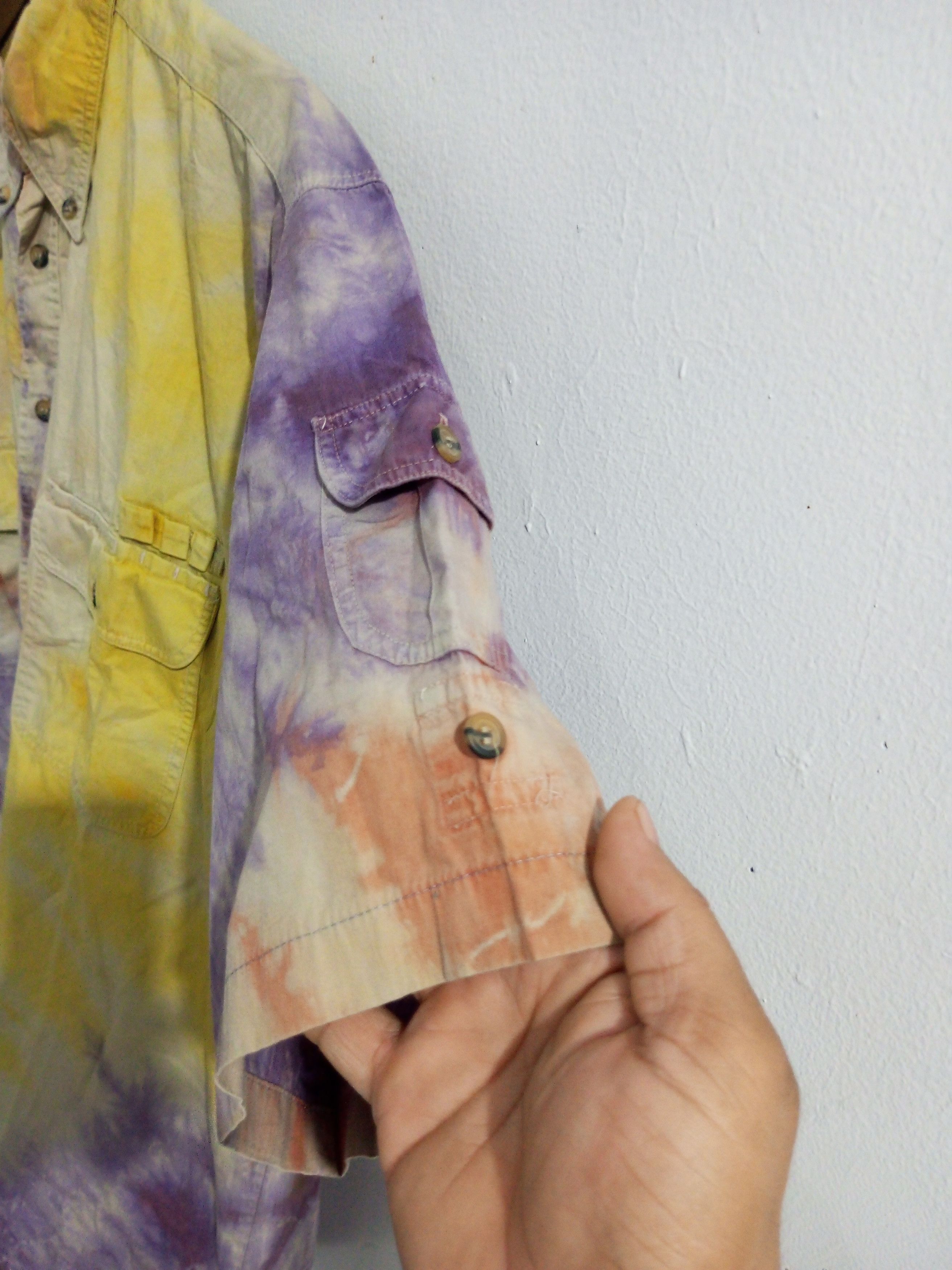 Vintage Vintage Head wind tie dye multi pocket shirt Size US XL / EU 56 / 4 - 2 Thumbnail