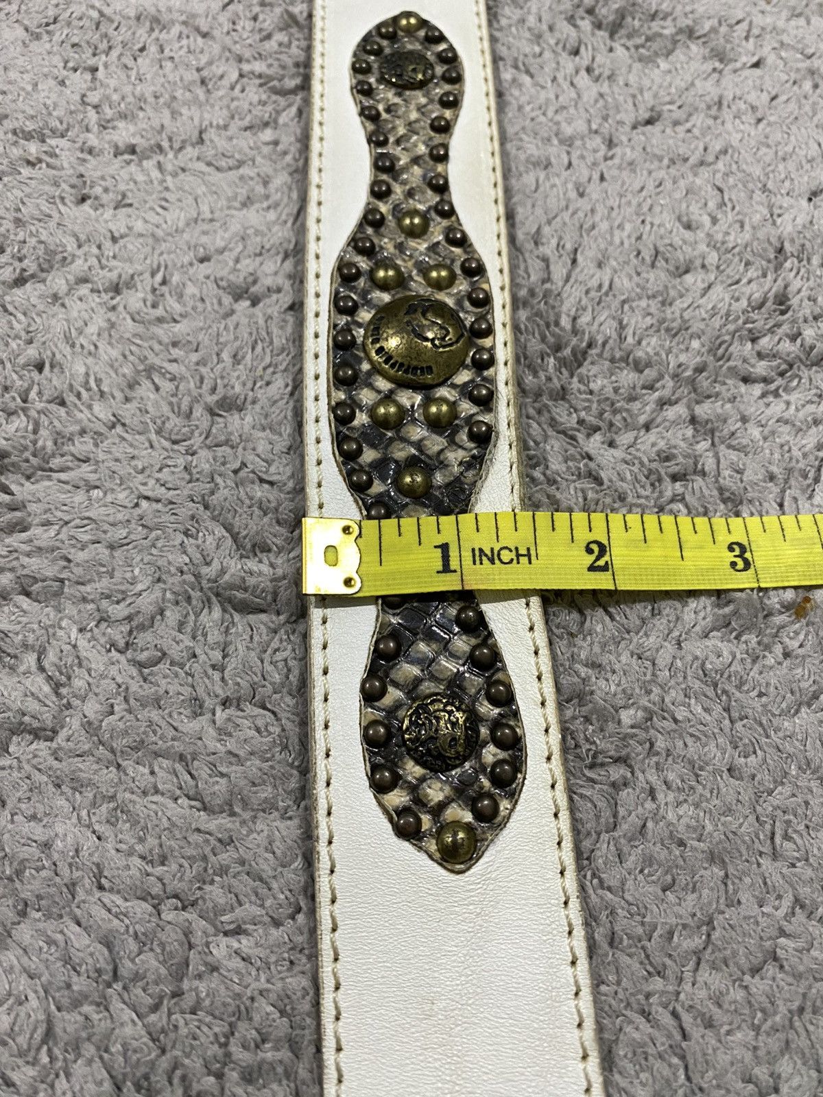 Seditionaries NEED GONE ‼️Red Pepper Snakeskin Studded Belt Genuine Leather Size ONE SIZE - 9 Thumbnail