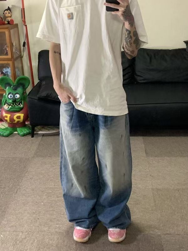 Japanese Brand × Jean Street trend retro washed oversize jeans Size US 32 / EU 48 - 4 Thumbnail