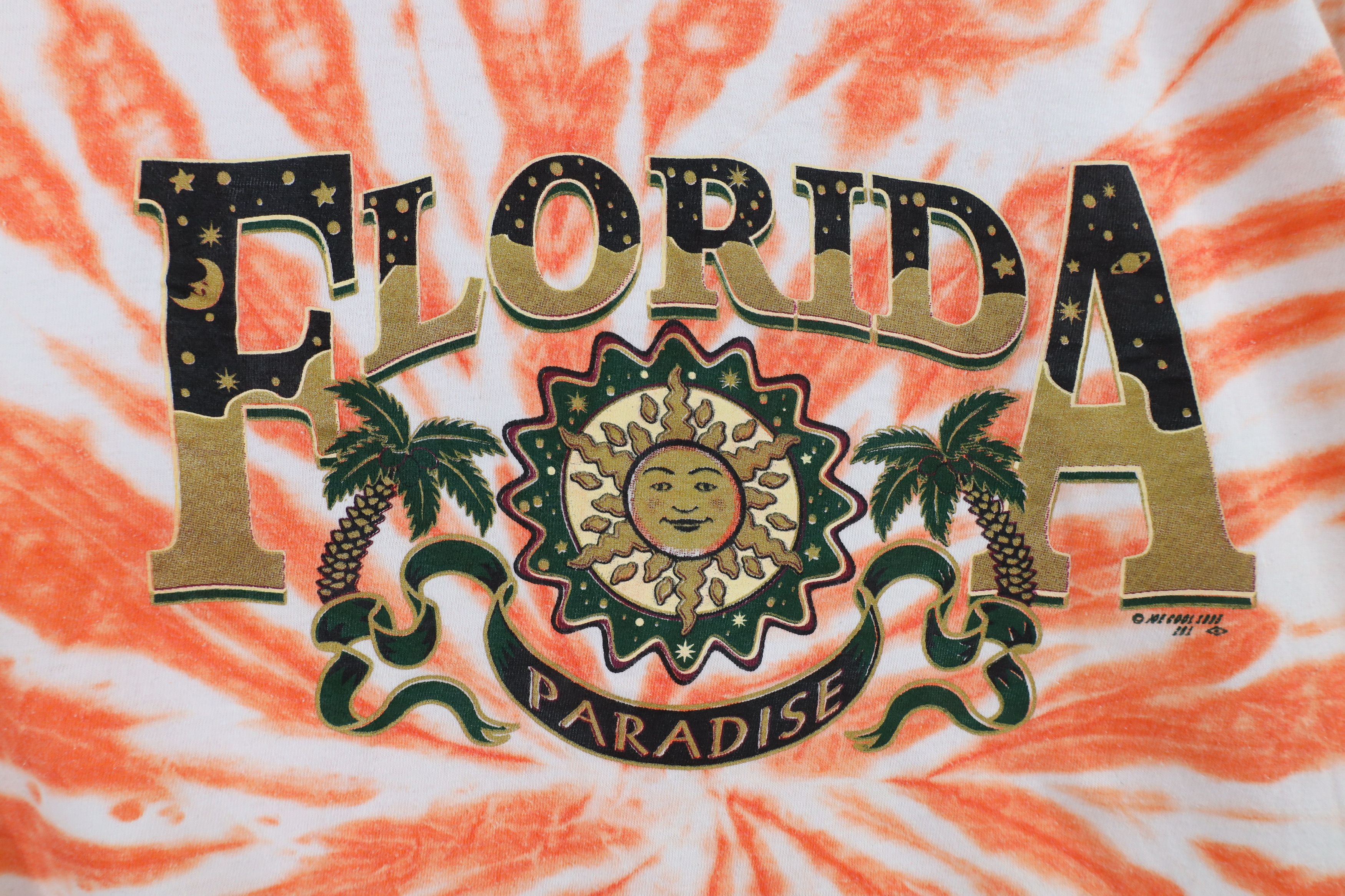 Vintage Vintage 90s Streetwear Acid Wash Florida Sun T-Shirt Cotton Size US L / EU 52-54 / 3 - 4 Thumbnail