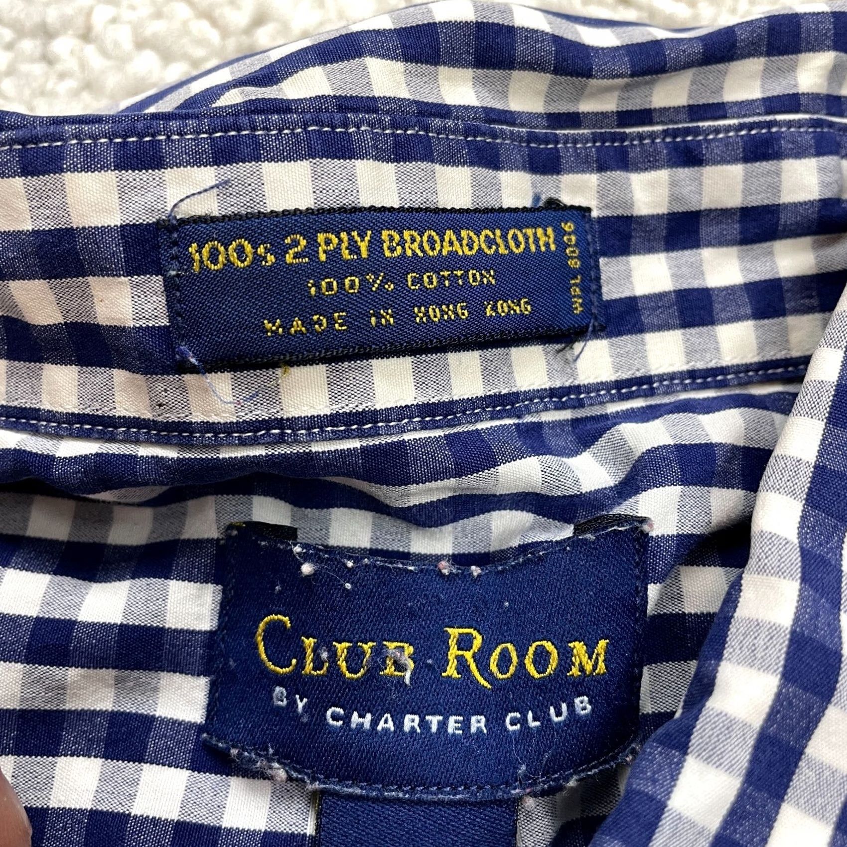 Club Room Club Room Mens Plaid Long Sleeve Shirt - Premium Quality Cotton - Business, Casual, Formal, Party/Cocktail, Travel, Wedding - 56in Chest, Blue Size US XXL / EU 58 / 5 - 4 Thumbnail