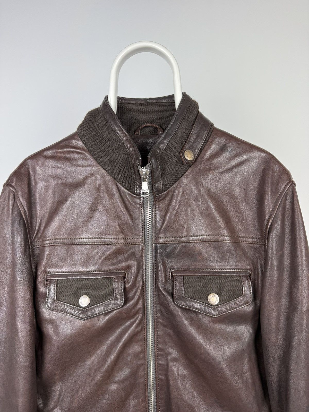 Dolce & Gabbana Dolce & Gabbana Lambskin Leather Jacket Size US M / EU 48-50 / 2 - 2 Thumbnail