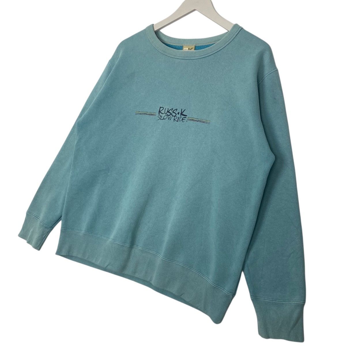Vintage Vintage Russ.K Crewneck Sweatshirt Green Pullover Jumper SzM Size US M / EU 48-50 / 2 - 2 Thumbnail