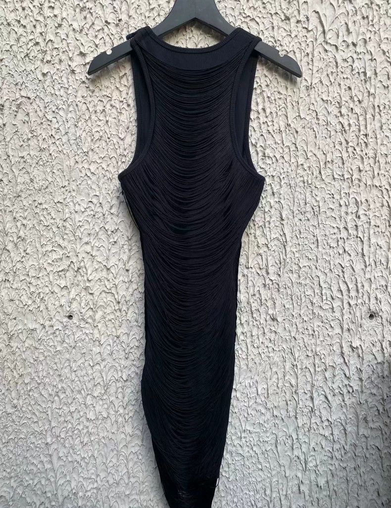Alexander Wang Alexander Wang Black Fringe Tank Dress- Size XS / US 0-2 / IT 36-38 - 3 Thumbnail