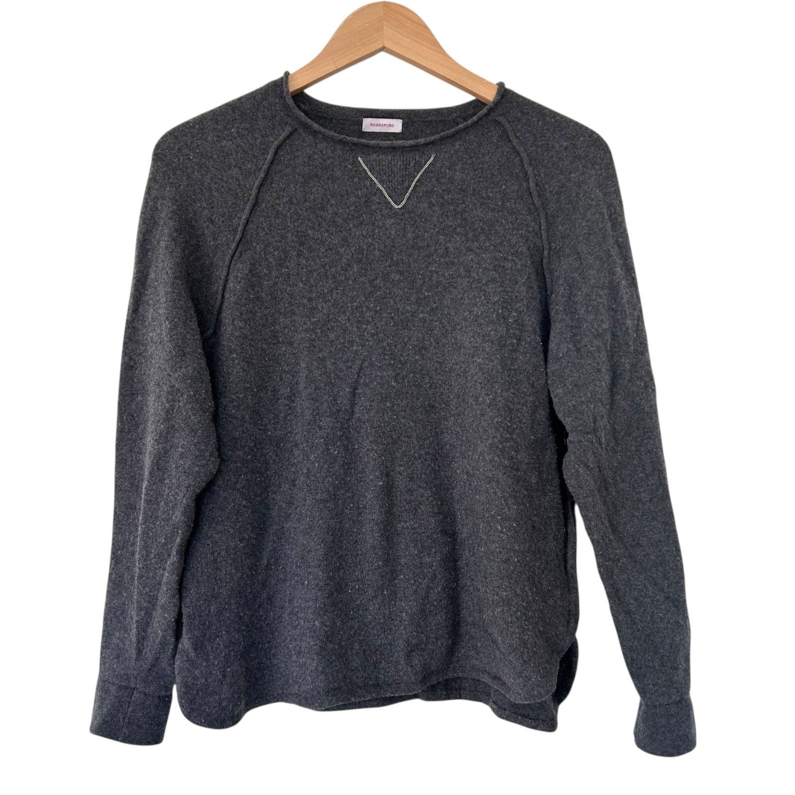 Other Rossopuro Gray Wool Cashmere Sweater Sz S Size S / US 4 / IT 40 - 1 Thumbnail