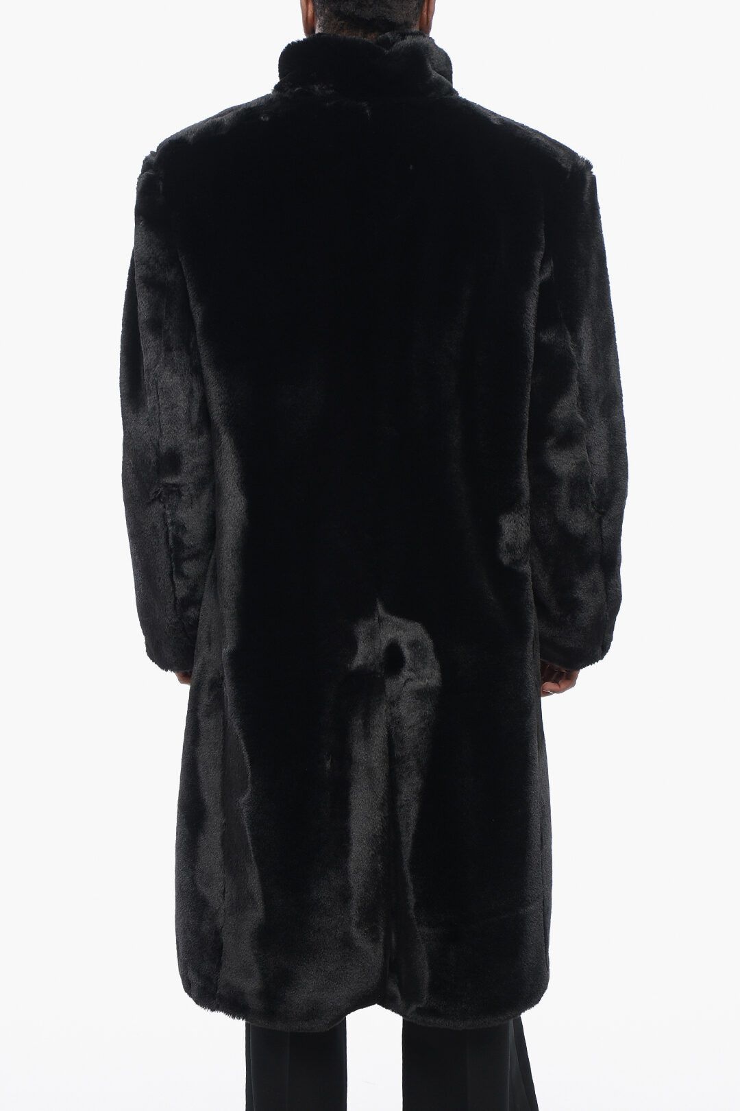 1989 STUDIO og1mm0725 Single-breasted Eco-Fur Coat in Black Size US L / EU 52-54 / 3 - 2 Thumbnail