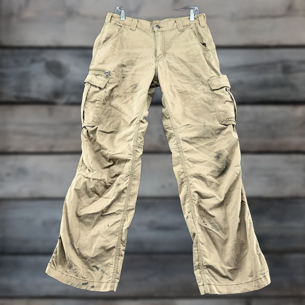 Carhartt Carhartt Mens Pants 34x32 Beige Cargo Relaxed Fit Cotton Nylon Workwear Force Size US 34 / EU 50 - 1 Thumbnail