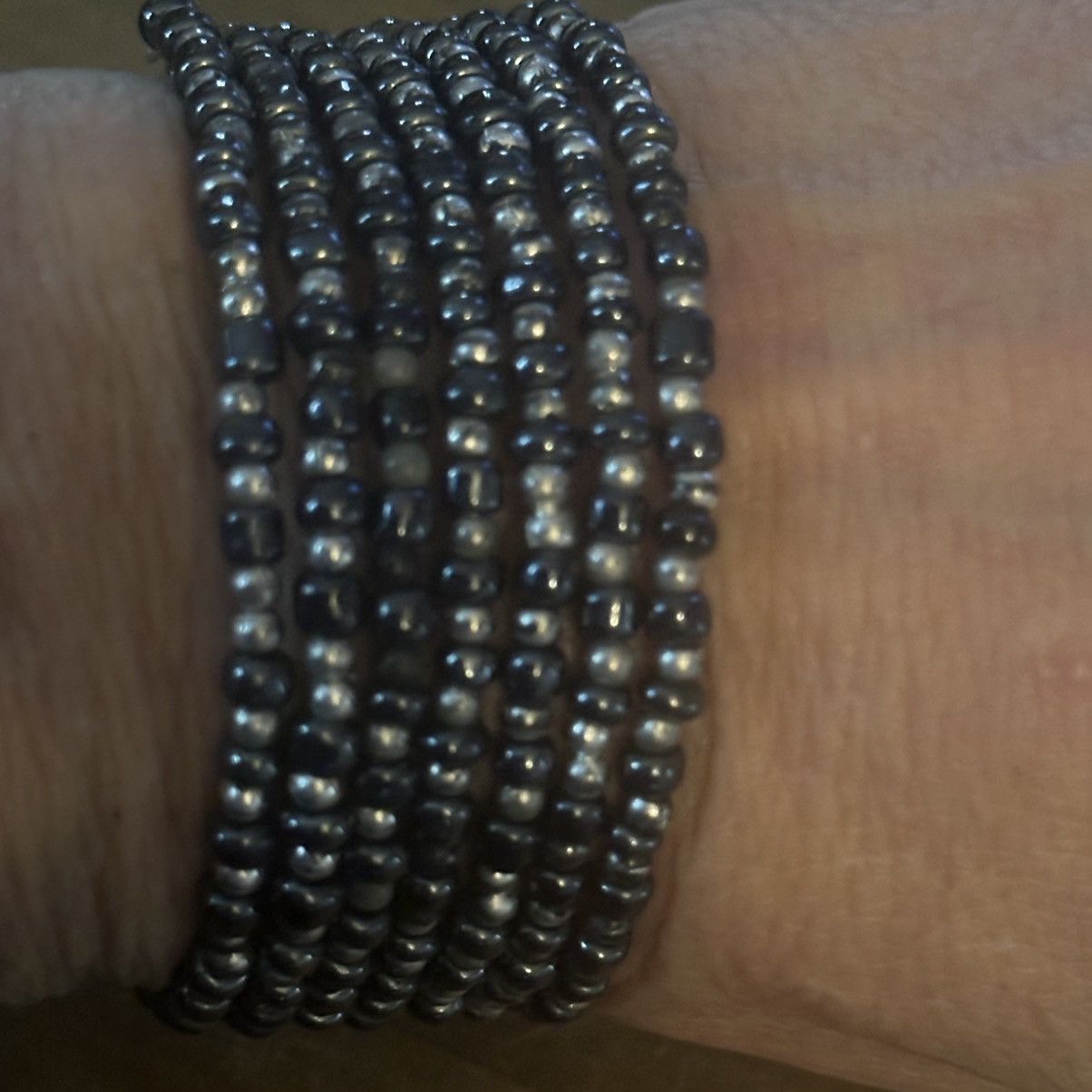 Other Black and silver bead wrap coil bracelet Size ONE SIZE - 4 Thumbnail