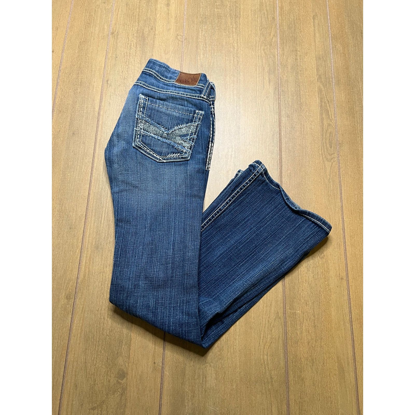 BKE BKE Women’s Starlite Low Rise Flare Blue Denim Jean 24S Y2K Size 24" / US 00 / IT 34 - 1 Thumbnail