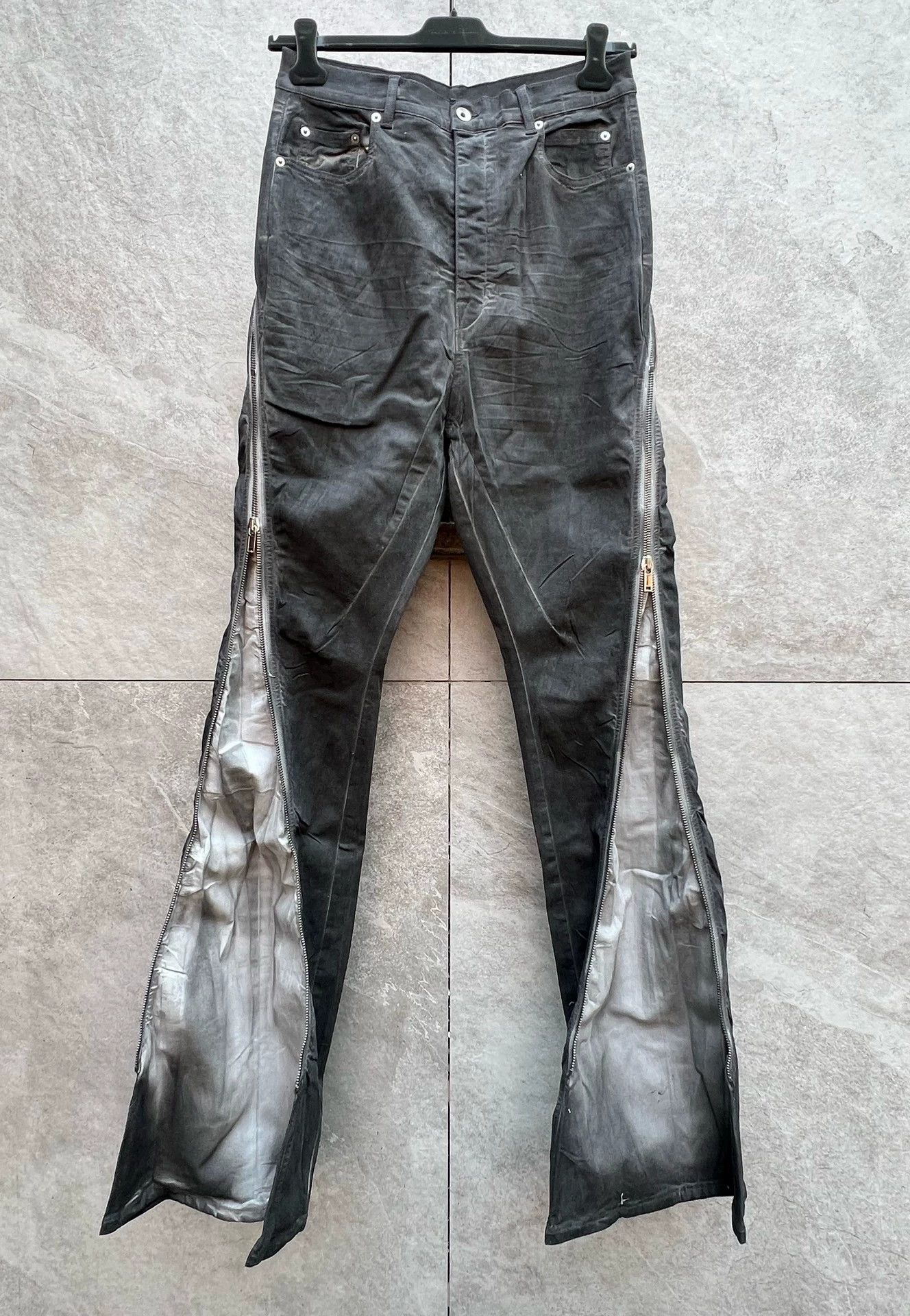 Rick Owens 24s dark micro-pull high waist trousers -DMC