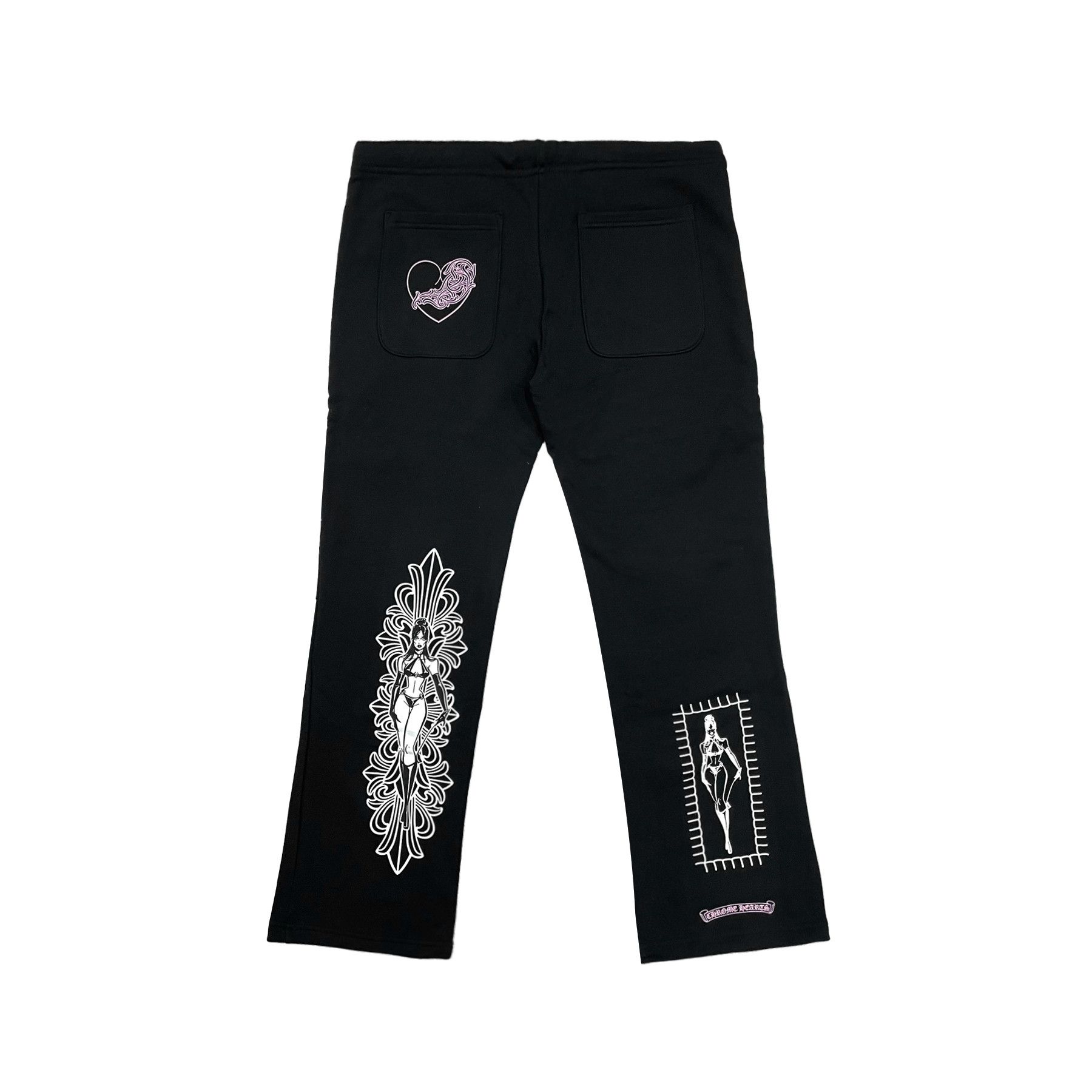 Chrome Hearts Chrome Hearts Deadly Doll Dagger Logo Sweatpants Size 35" - 2 Thumbnail