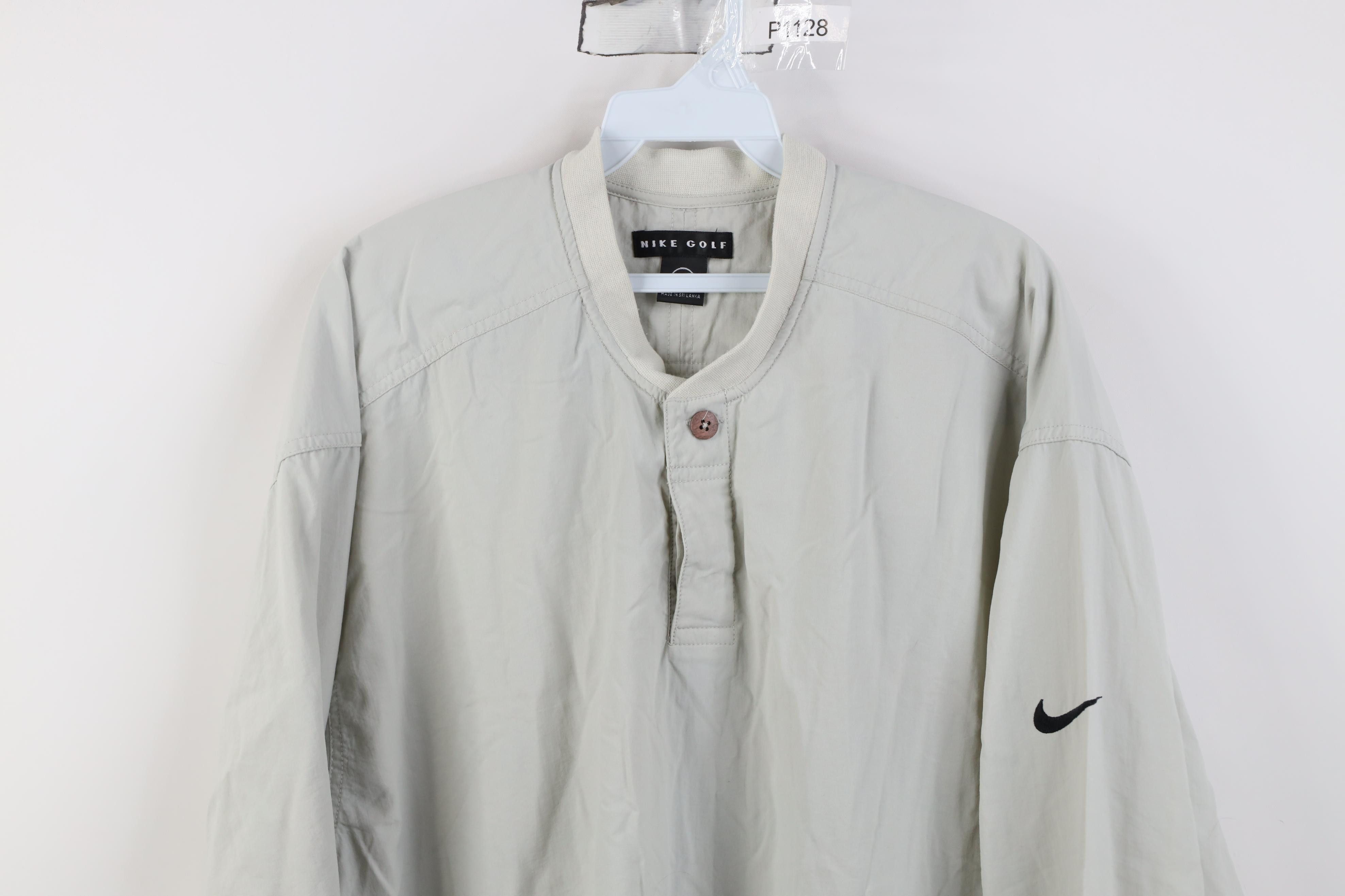 Nike Vintage 90s Nike Golf Mini Swoosh Windbreaker Jacket Stone Size US M / EU 48-50 / 2 - 2 Thumbnail