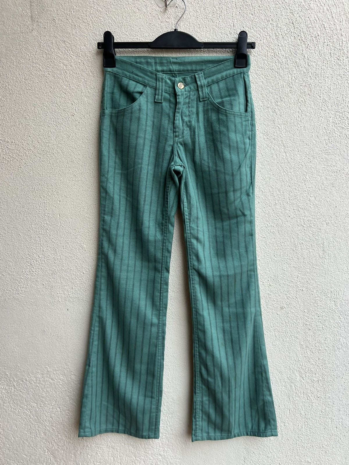 Lee Vintage 70s LEE Usa Suede Cotton Striped Super Flare Pant Size US 27 - 6 Thumbnail