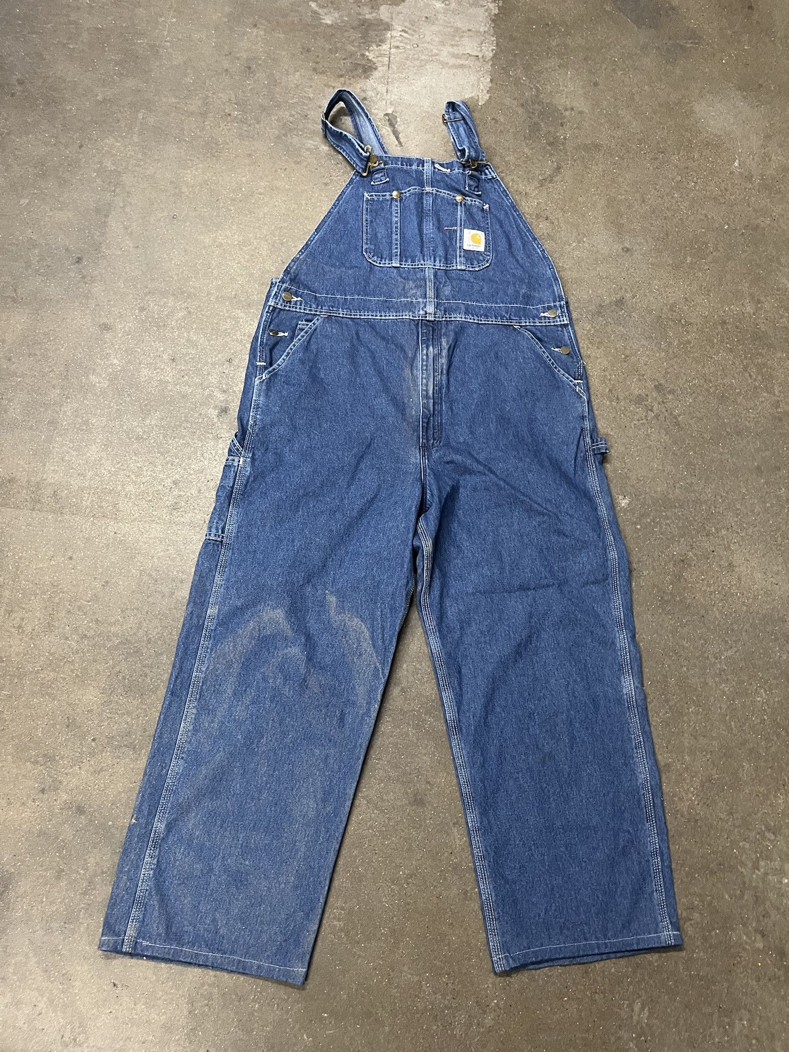 〜90s Carhartt Denim Painted Overalls Carhartt × Vintage 70s Painted Denim Carhartt Overalls | Grailed