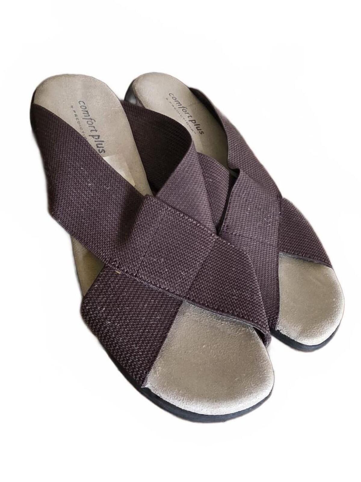 Other Comfort Plus Predictions Brown Cross Strap Slip-On Sandals 7 Size US 7 / IT 37 - 1 Thumbnail