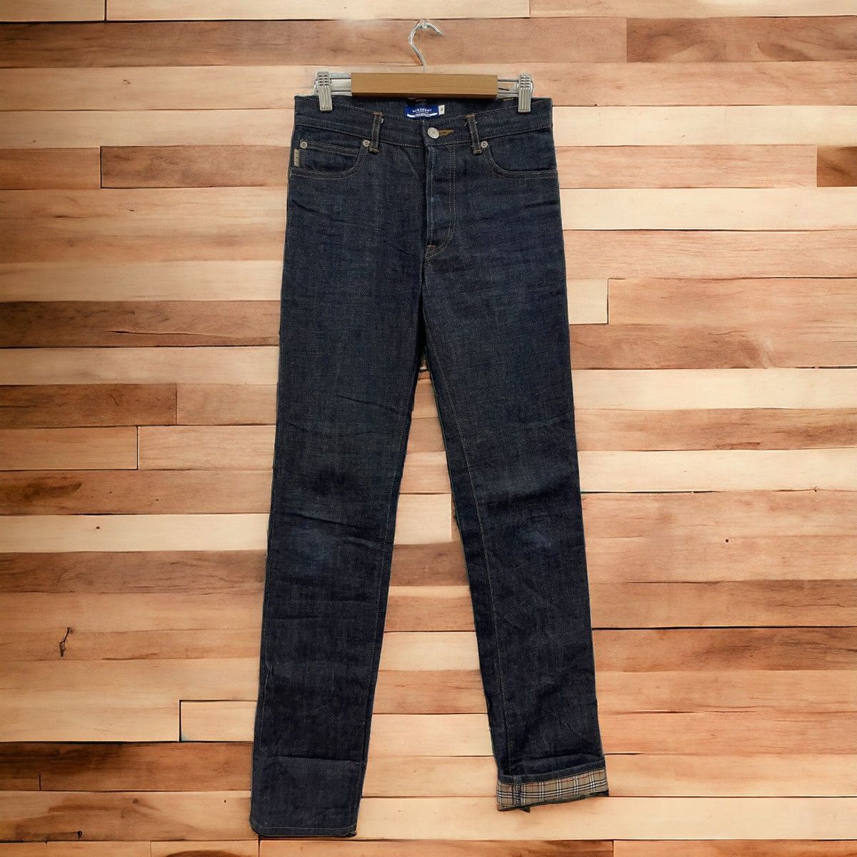 Burberry × Vintage Burberry Blue Label Nova Check Tartan Denim Jeans Size US 28 / EU 44 - 1 Thumbnail