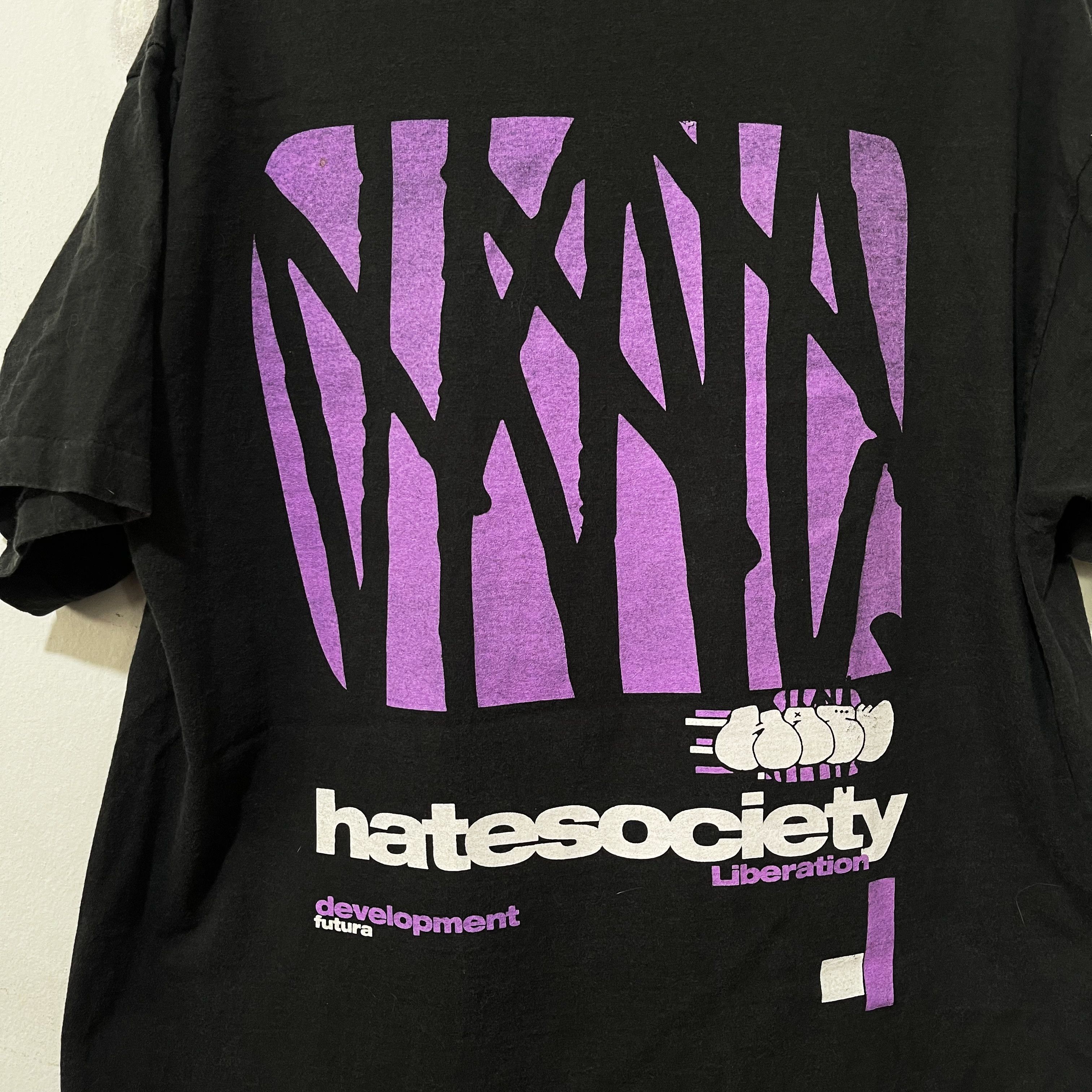 Futura Vintage 90s Hatesociety T-Shirt Size US XL / EU 56 / 4 - 2 Thumbnail