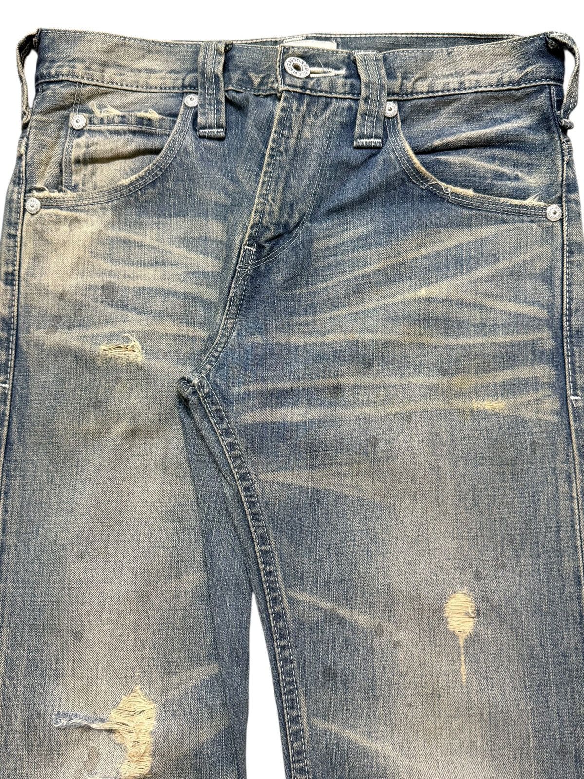 Levi's Vintage Y2K Levis 504 Faded Wash Whisker Distressed Straight Size US 30 / EU 46 - 4 Thumbnail