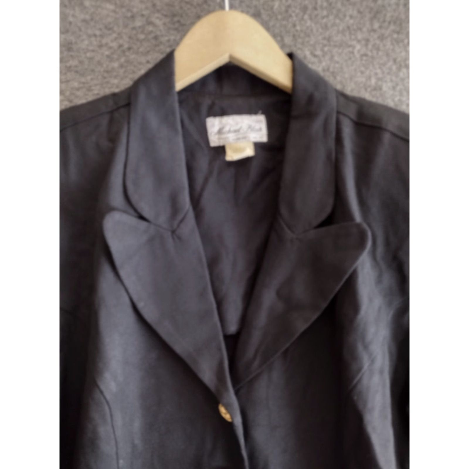 Blair VINTAGE Michael Blair Blouse Short Sleeve Collared Button up Size 18 Black Blended Fabric Plus Size Women 80s Skinner Size XXL / US 16-18 / IT 52-54 - 3 Thumbnail