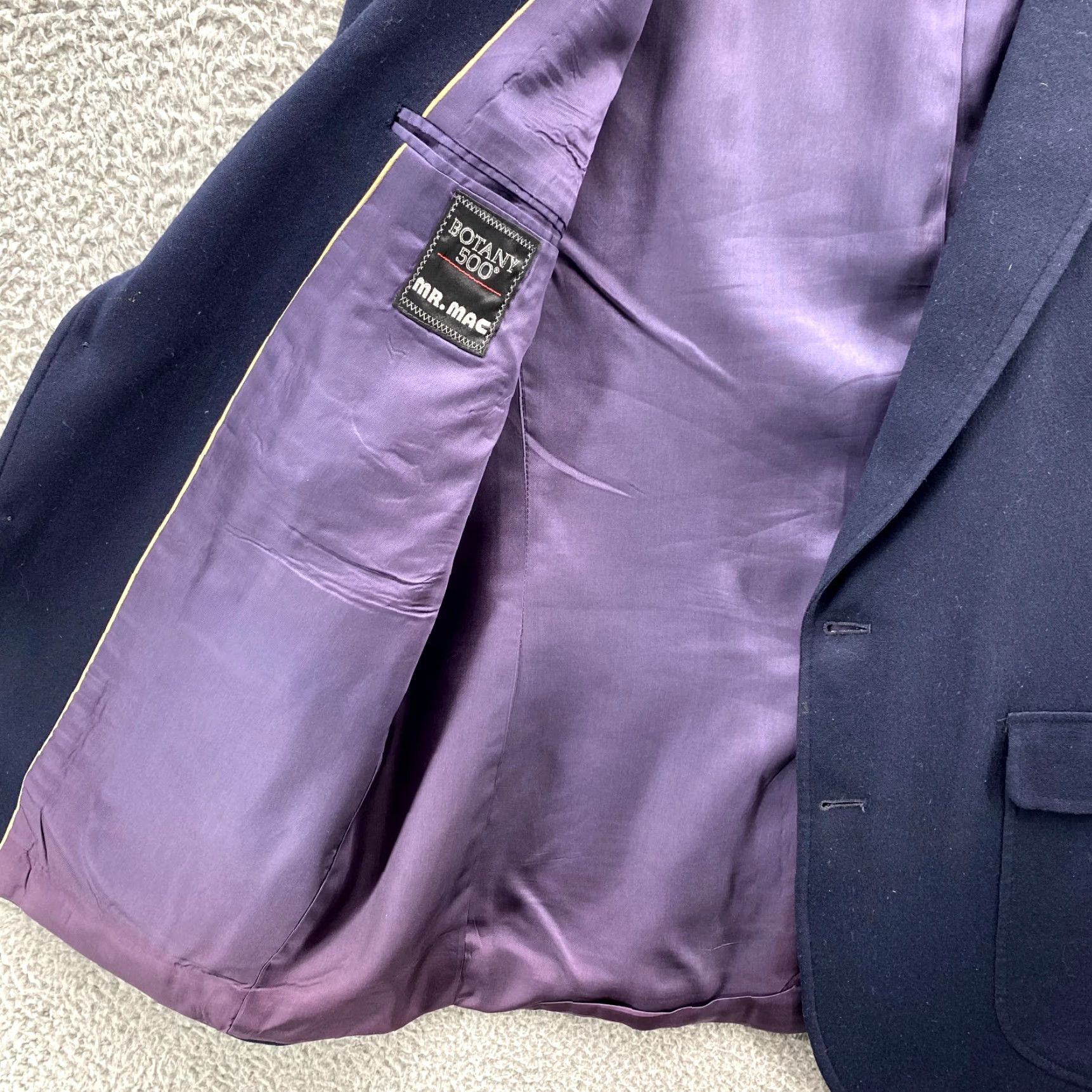 Vintage VINTAGE Mr. Mac Blazer Sport Coat Wool Navy 42 Reg Jacket Single-Breasted 2 Button Mens Size 42R - 5 Thumbnail