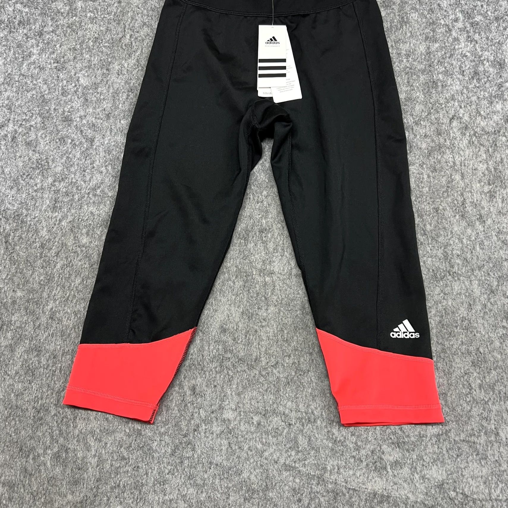 Adidas Adidas Leggings Womens S Black Techfit Capri Climalite UPF 50+ Running Gym Yoga Size 28" / US 6 / IT 42 - 5 Thumbnail