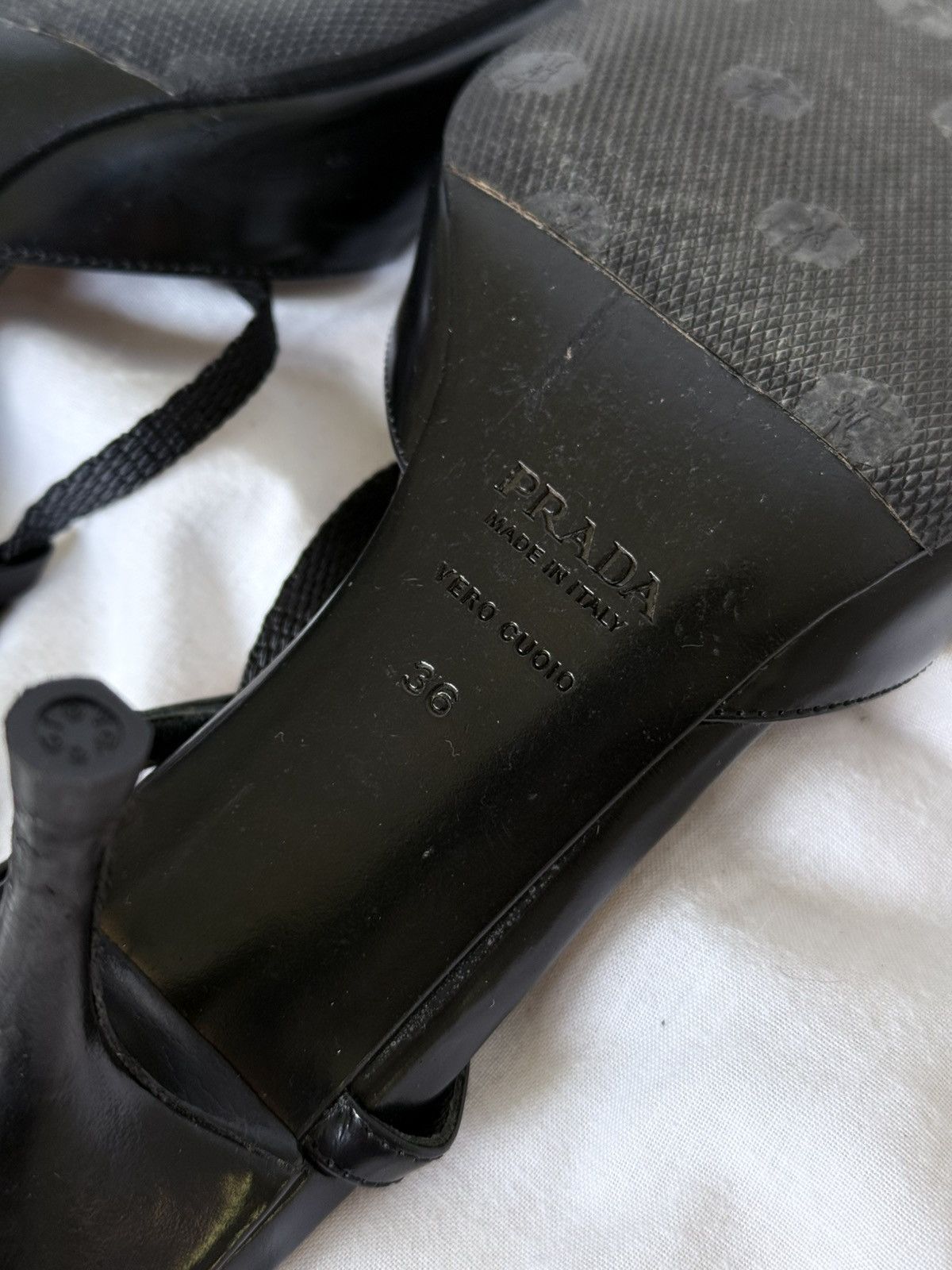 Prada Prada Black Patent Leather Metal Plaque Sandals Mules Size US 6 / IT 36 - 10 Thumbnail