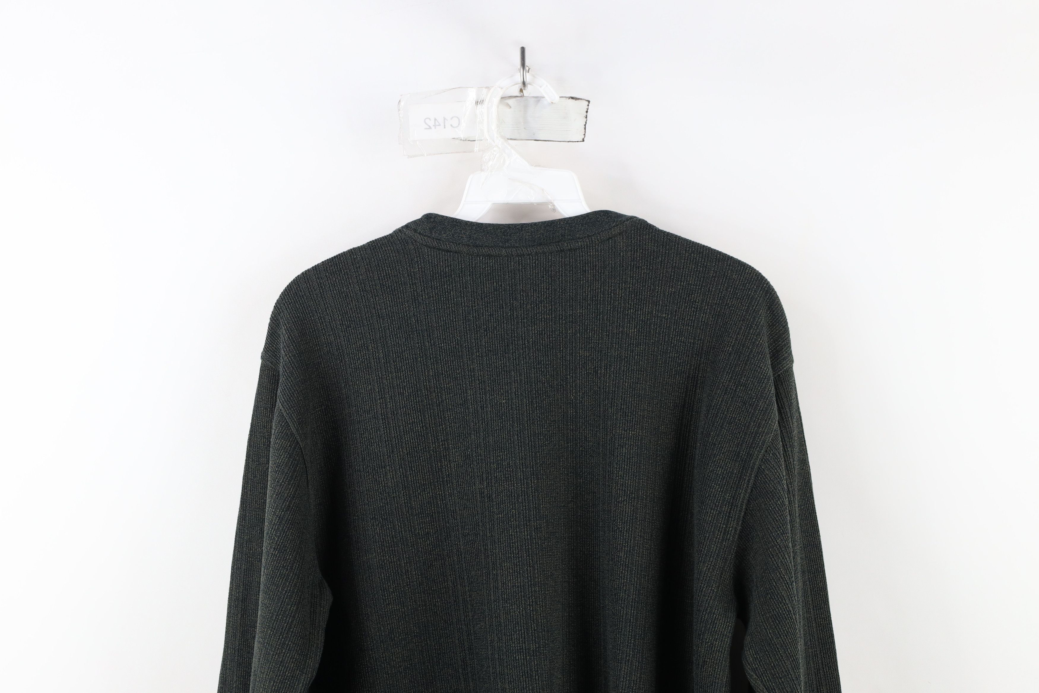 Vintage Vintage 90s Streetwear Blank Ribbed Knit Long Sleeve T-Shirt Size US S / EU 44-46 / 1 - 8 Thumbnail