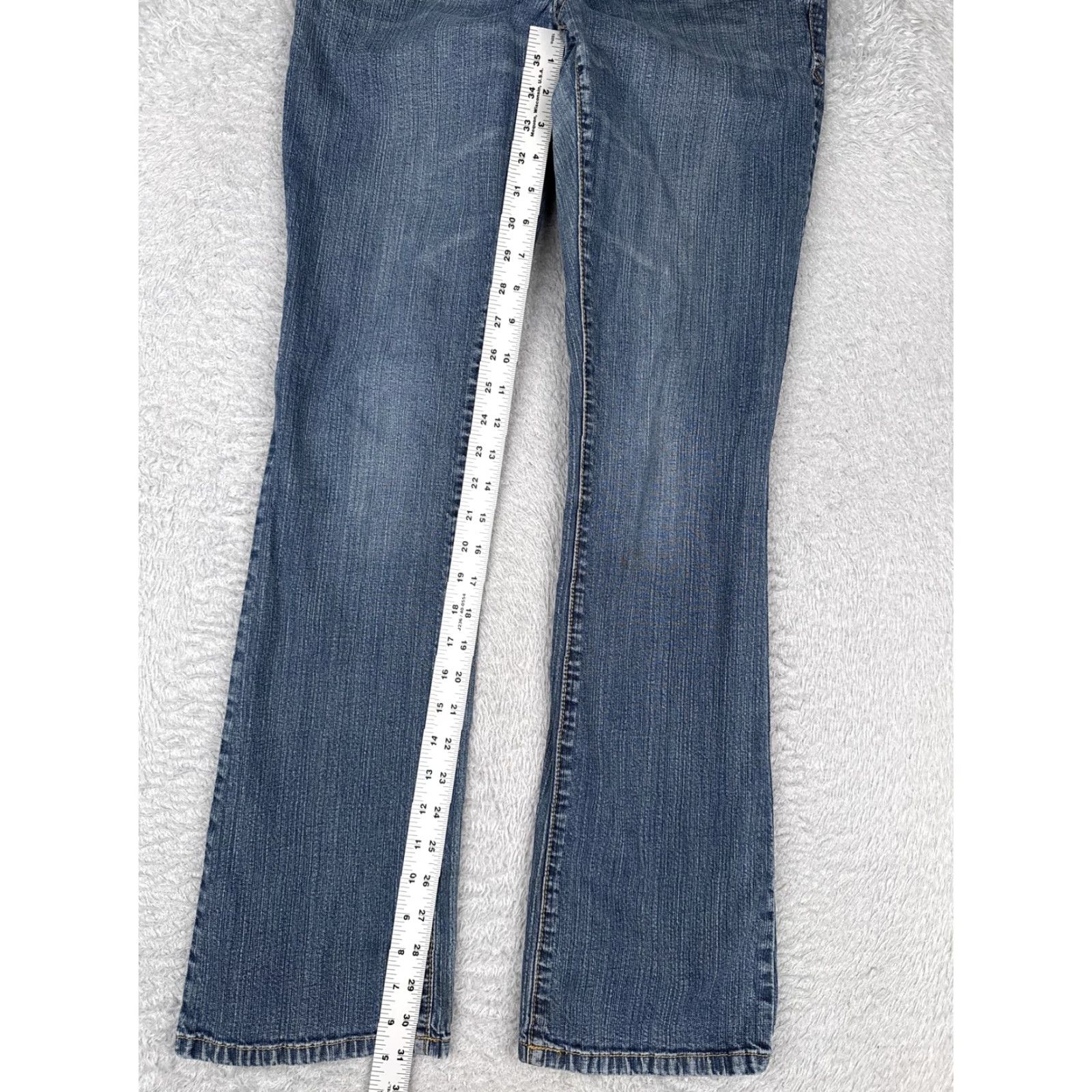 Mossimo Mossimo Supply Co Jeans Juniors 9R Blue Bootcut Stretch Denim Casual Low 30x31 Womens Jeans Bootcut 90s Bohemian Size 30" / US 8 / IT 44 - 7 Thumbnail