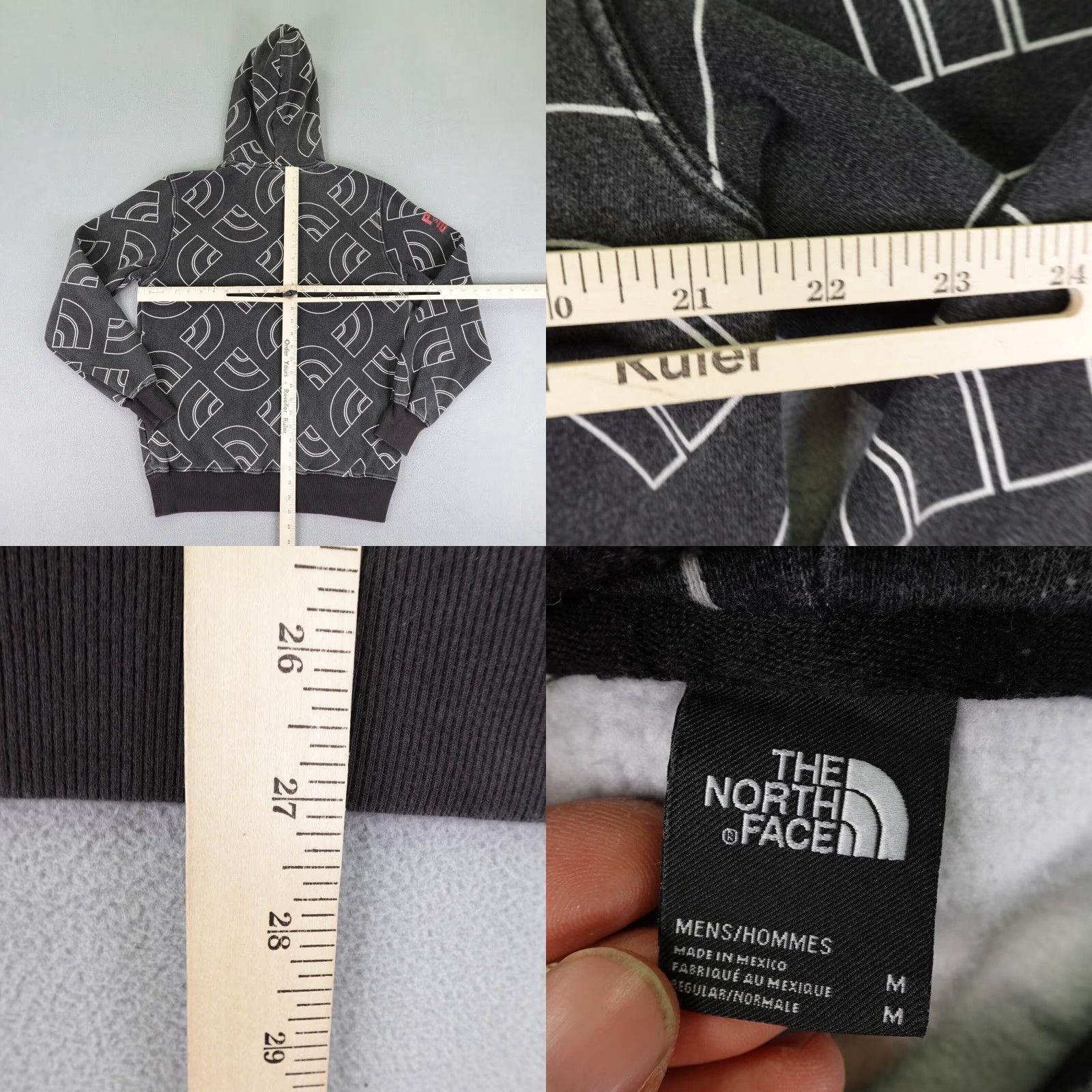 The North Face The North Face Hoodie Mens Medium Black White All Over Print AOP Ski Snowboard Size US M / EU 48-50 / 2 - 8 Thumbnail