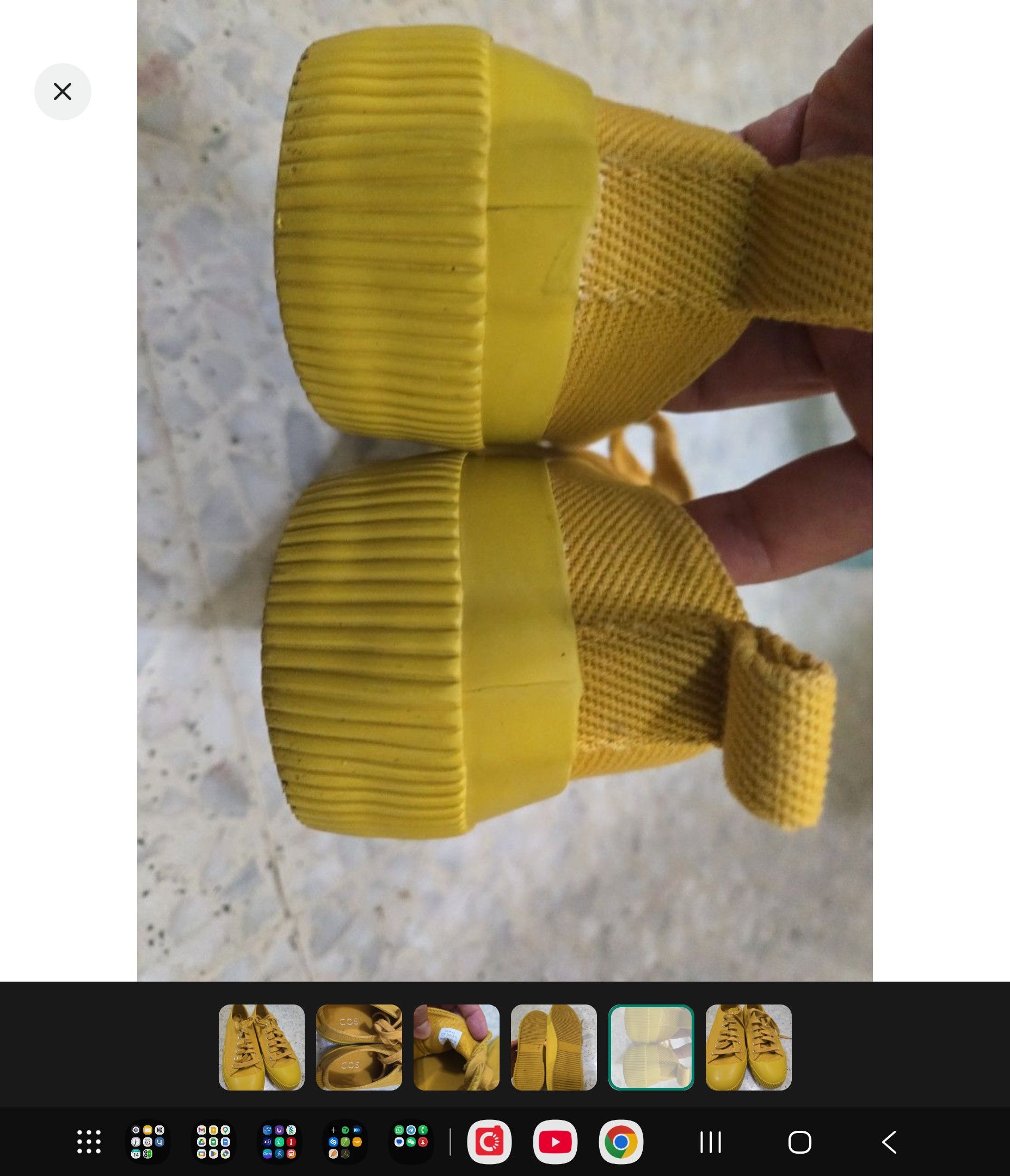 Cos Yellow Canvas Vulcanized Trainers Size US 8 / EU 41 - 5 Thumbnail